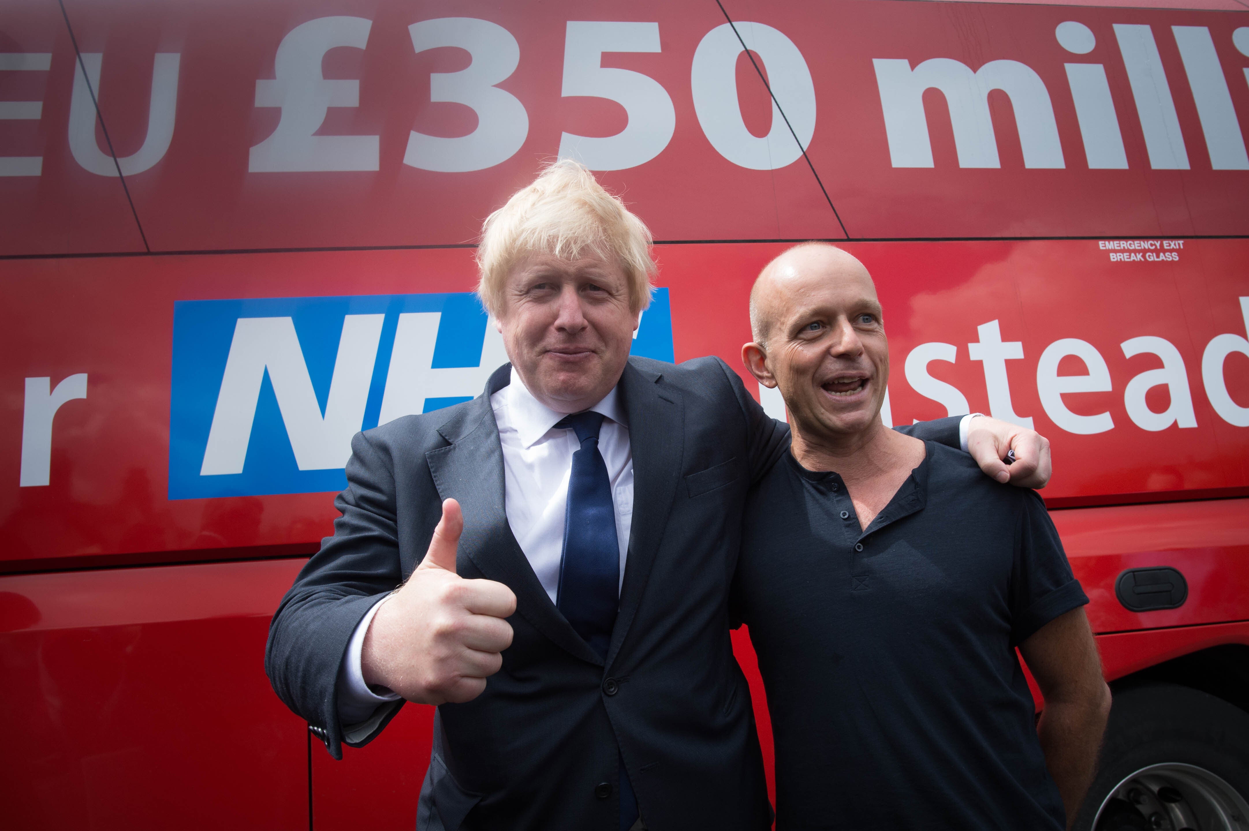 Boris Johnson and Steve Hilton during the Vote Leave campaign (PA) (PA Archive)
