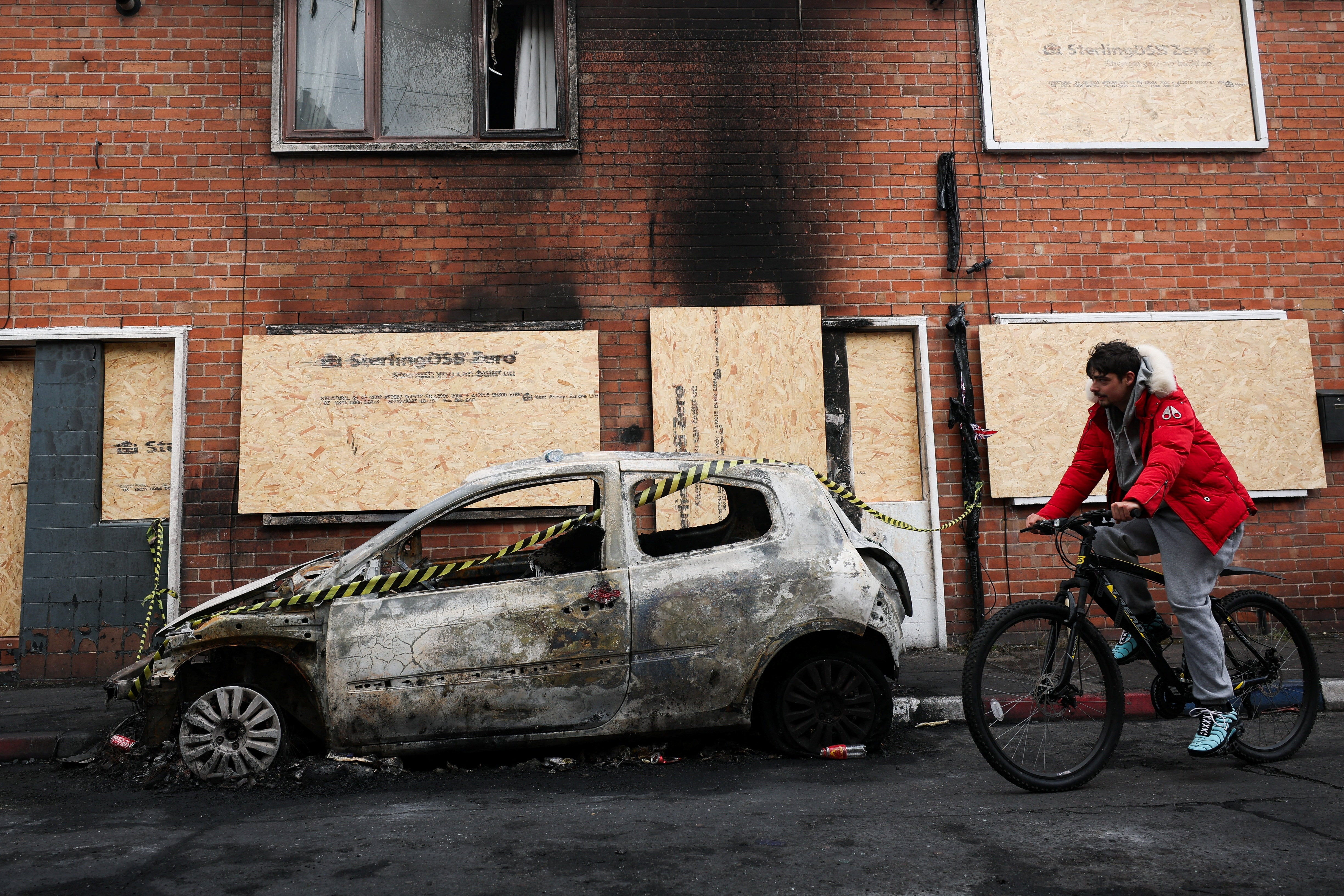The scene in Lendrick Street on Wednesday