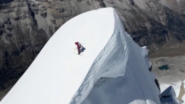 British alpinist makes history skiing mountain route inaccessible for ...