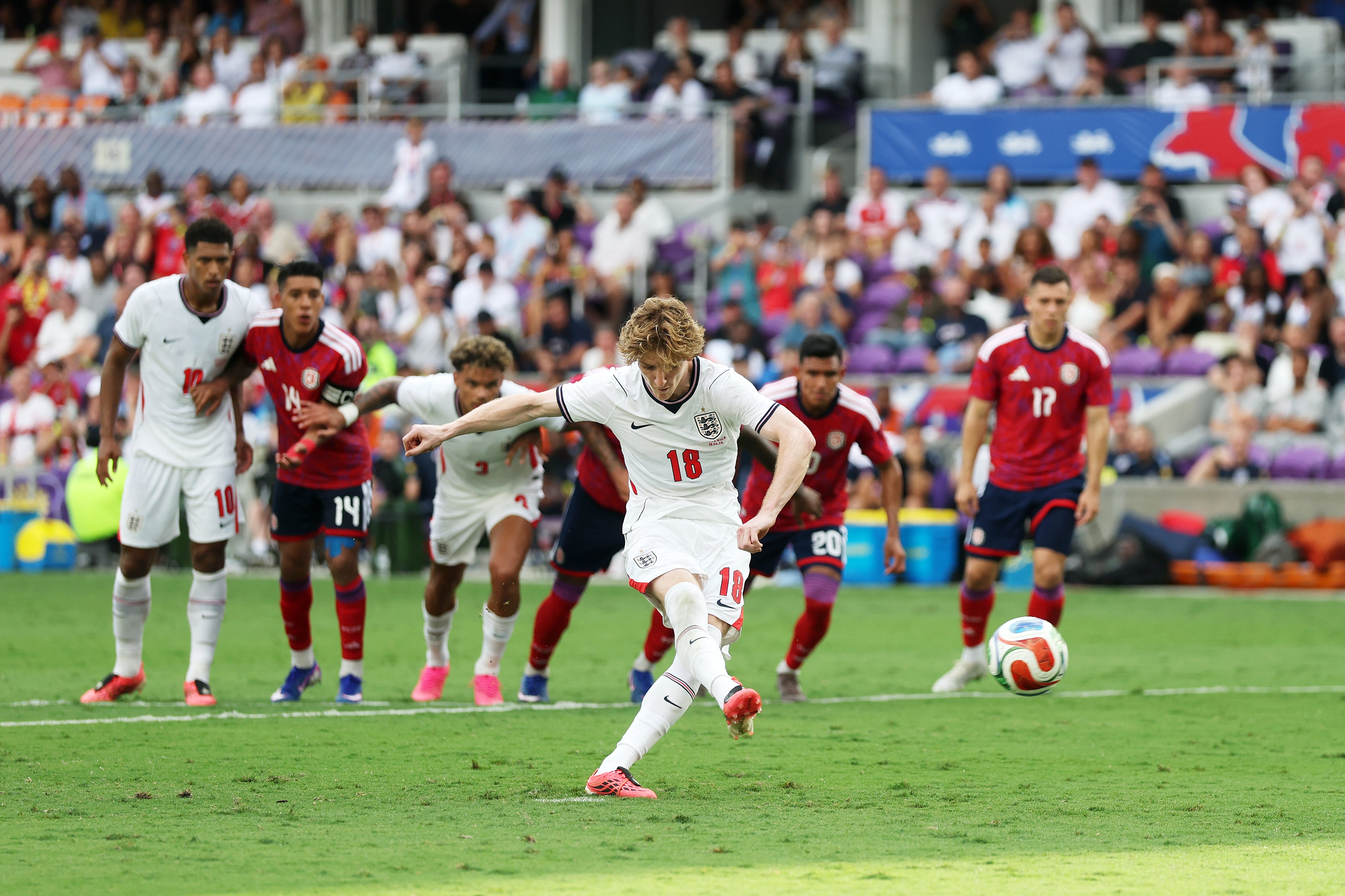 Anthony Gordon of England scores his team's second goal