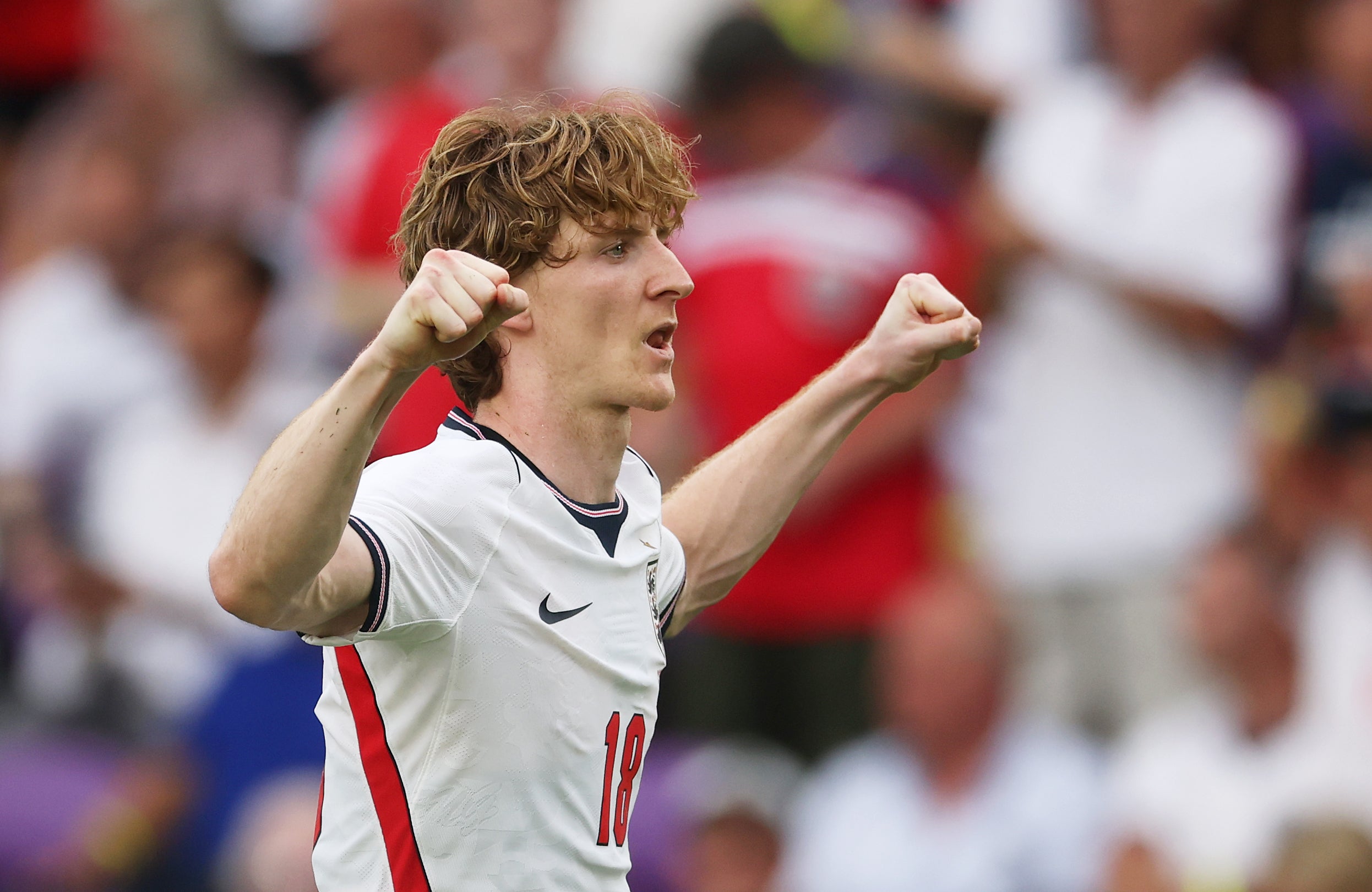 Anthony Gordon of England celebrates scoring