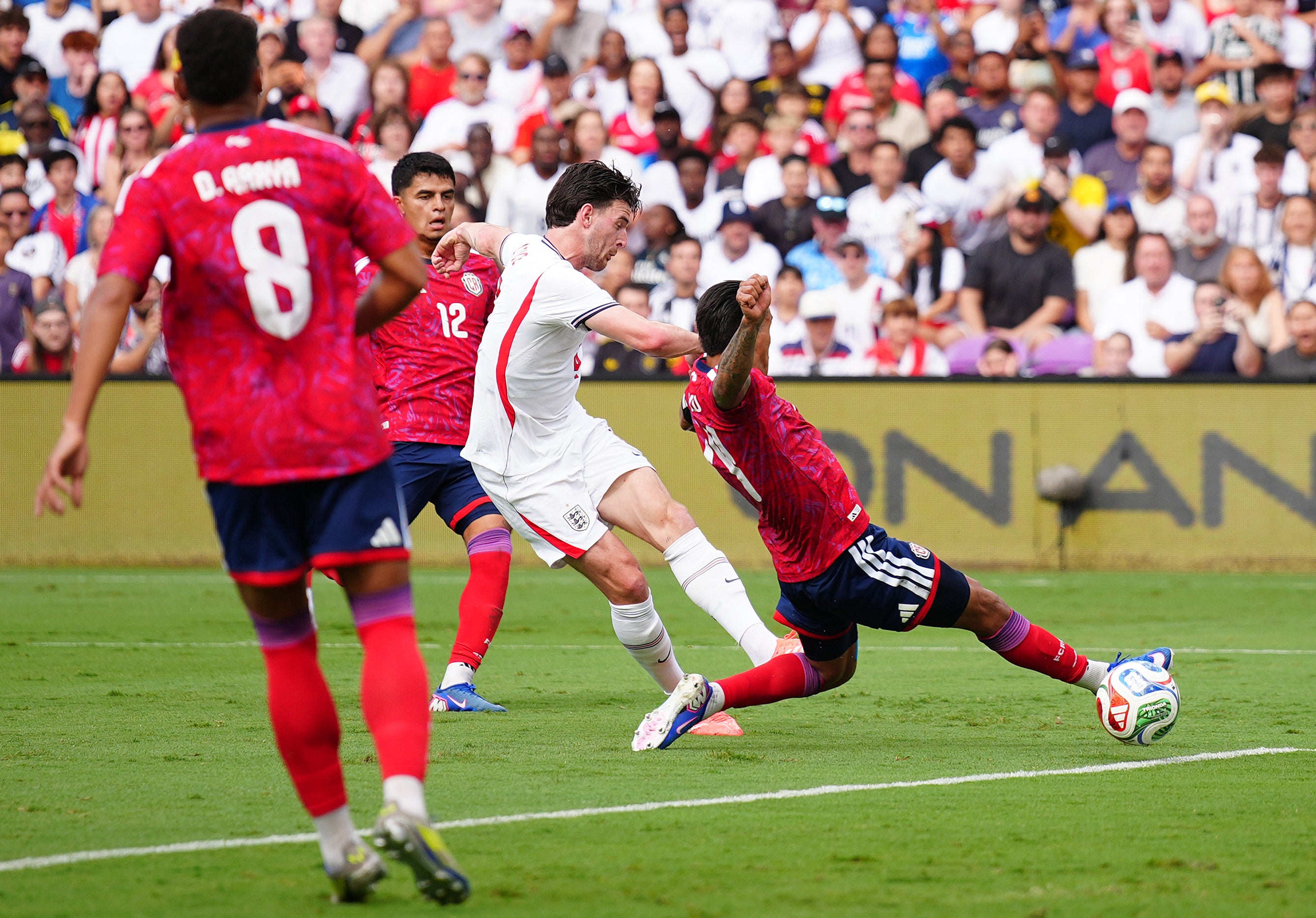 Declan Rice opens the scoring for England (Bradley Collyer/PA)
