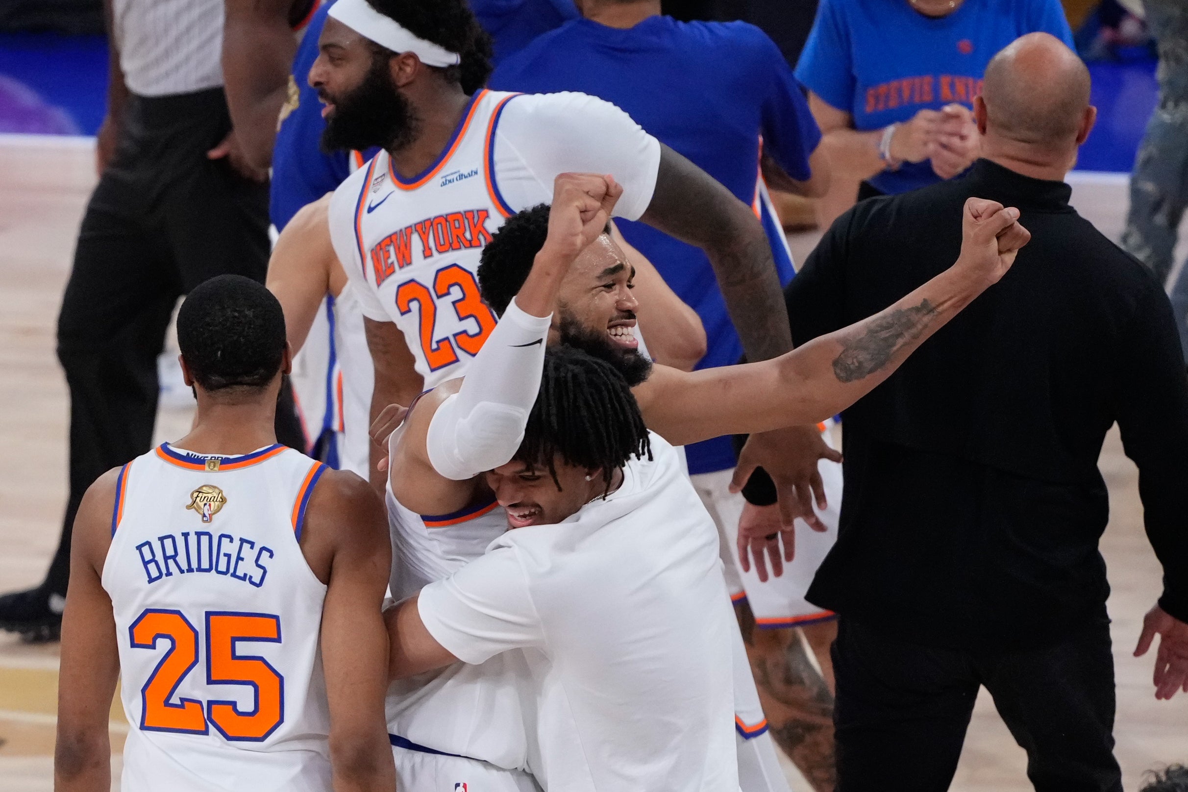 The Knicks celebrated the unlikeliest of victories