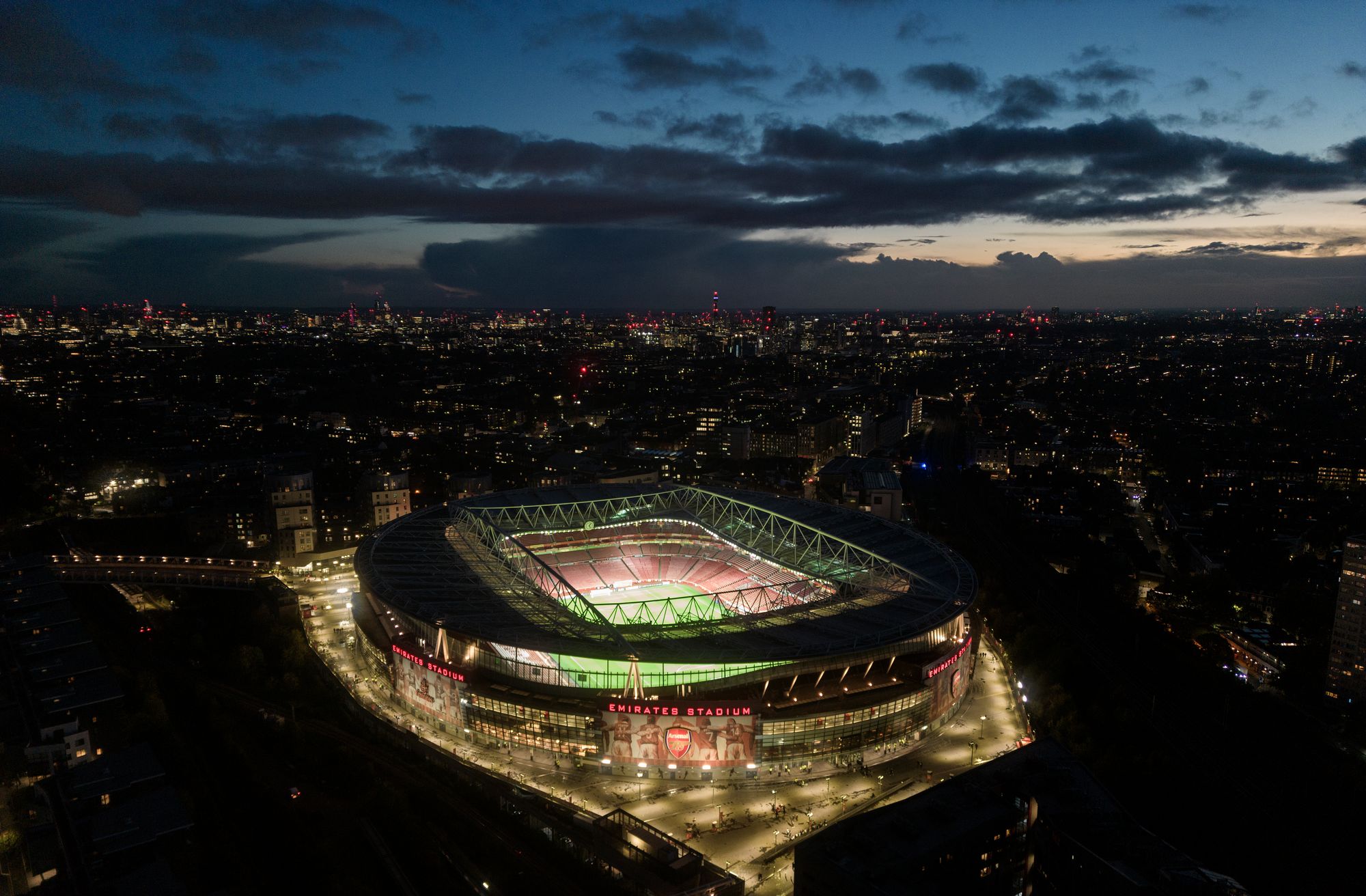 An aerial view of Arsenal's Emirates Stadium, which was built to replace the historic Highbury