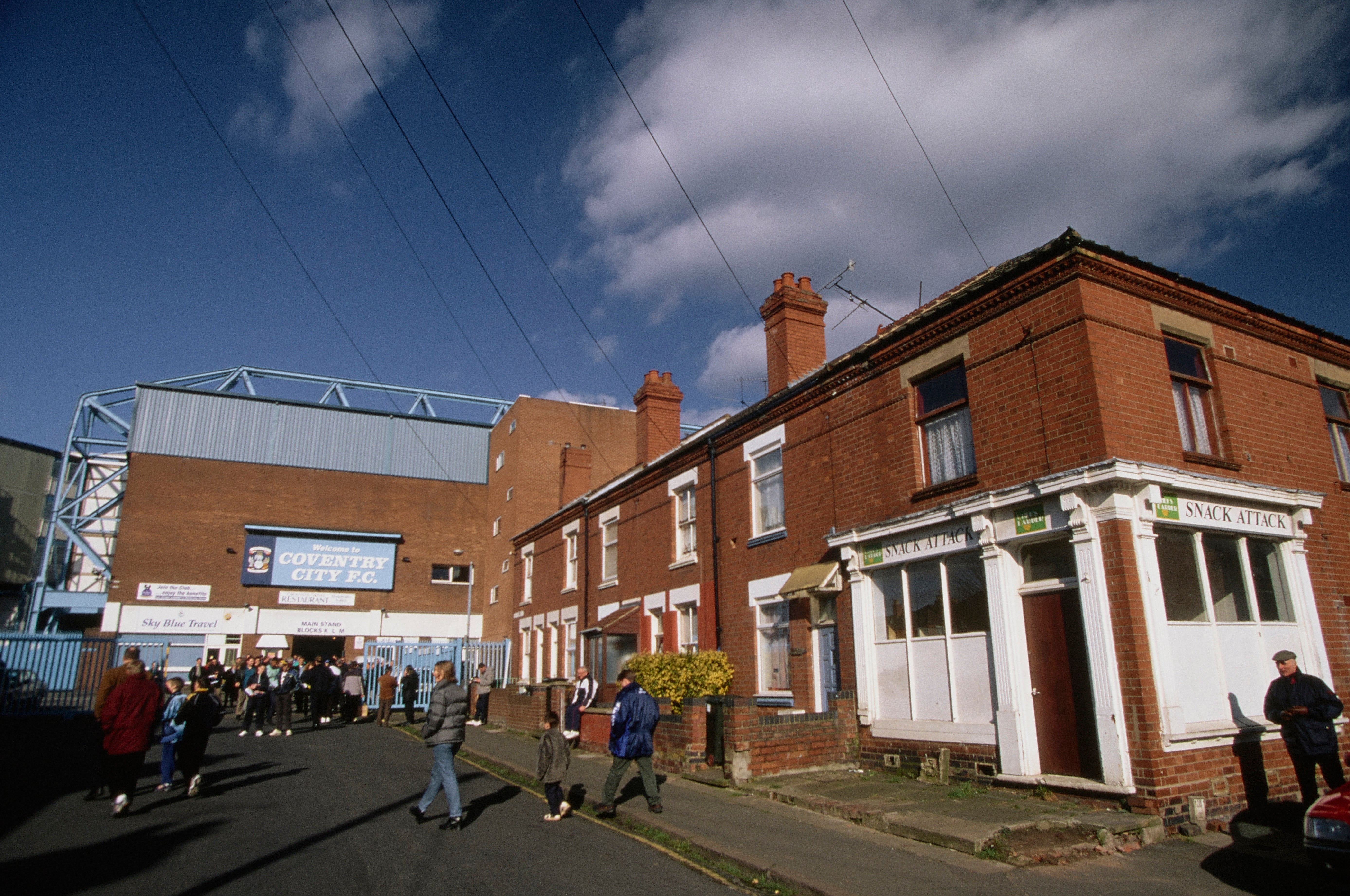 Coventry City's former home - Highfield Road - with the surrounding Hillfields neighbourhood built around it