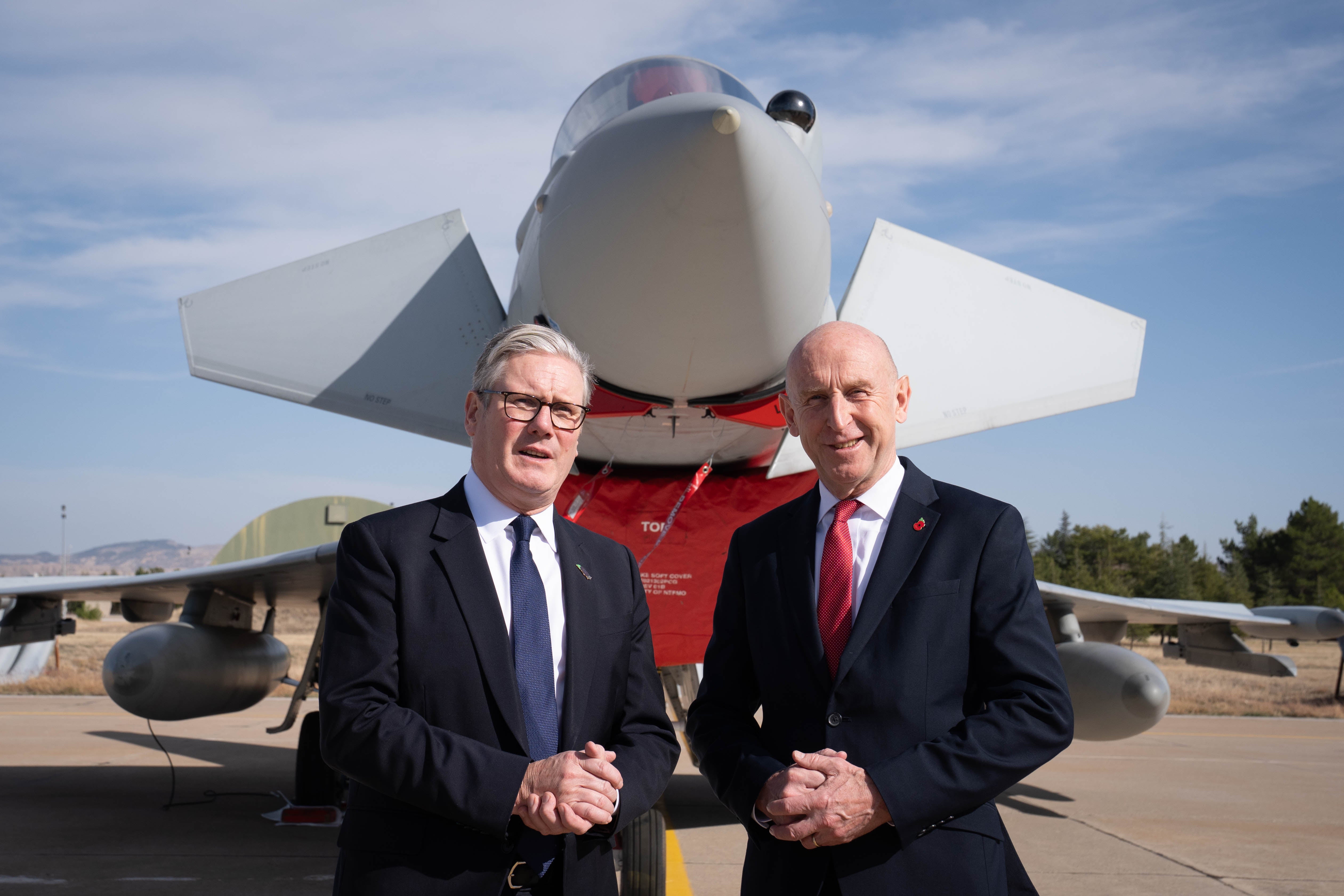 Keir Starmer and former defence secretary John Healey, who resigned on Thursday over military funding decisions