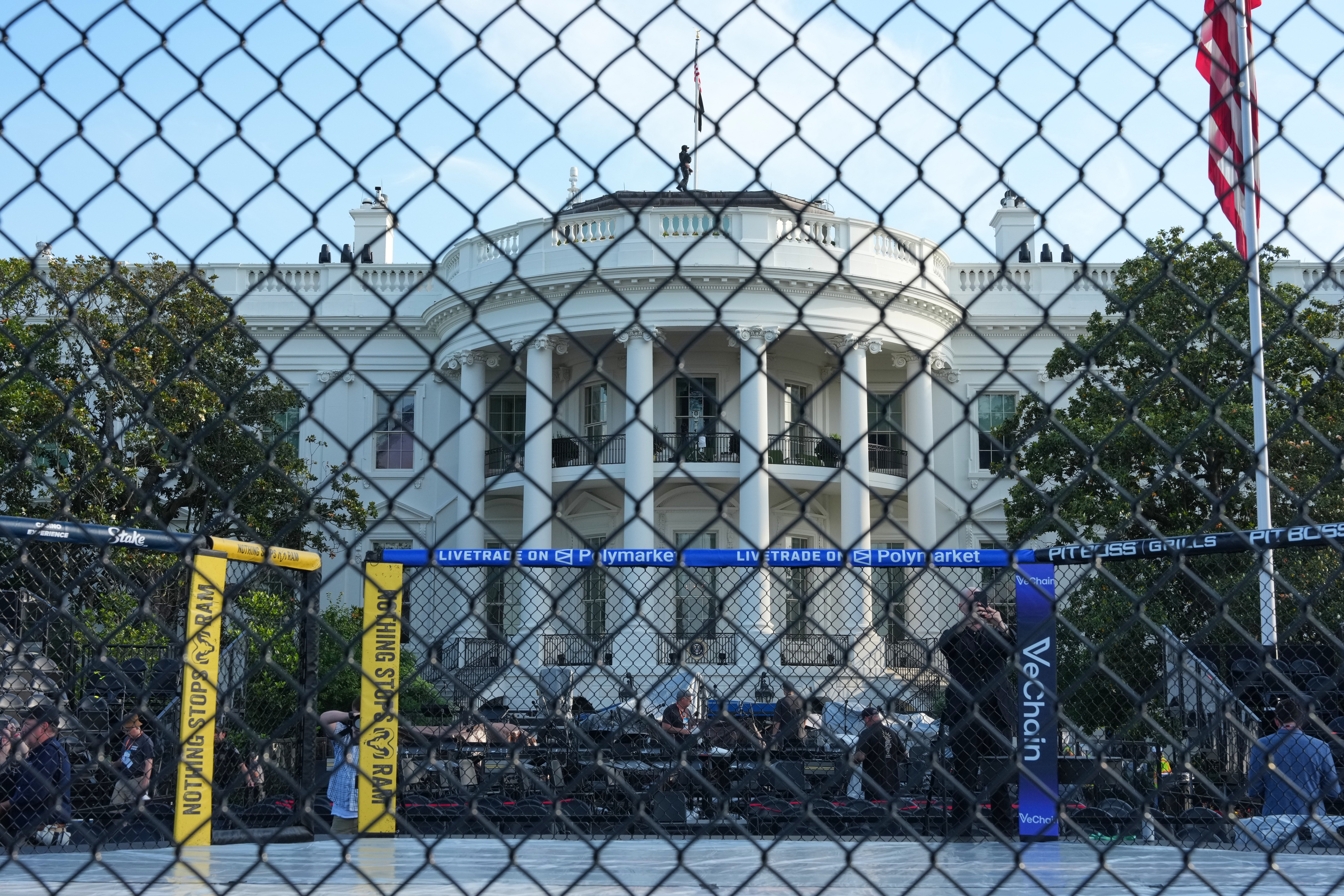 Fighters will have a clear view of the south side of the White House while competing in the octagon on the South Lawn