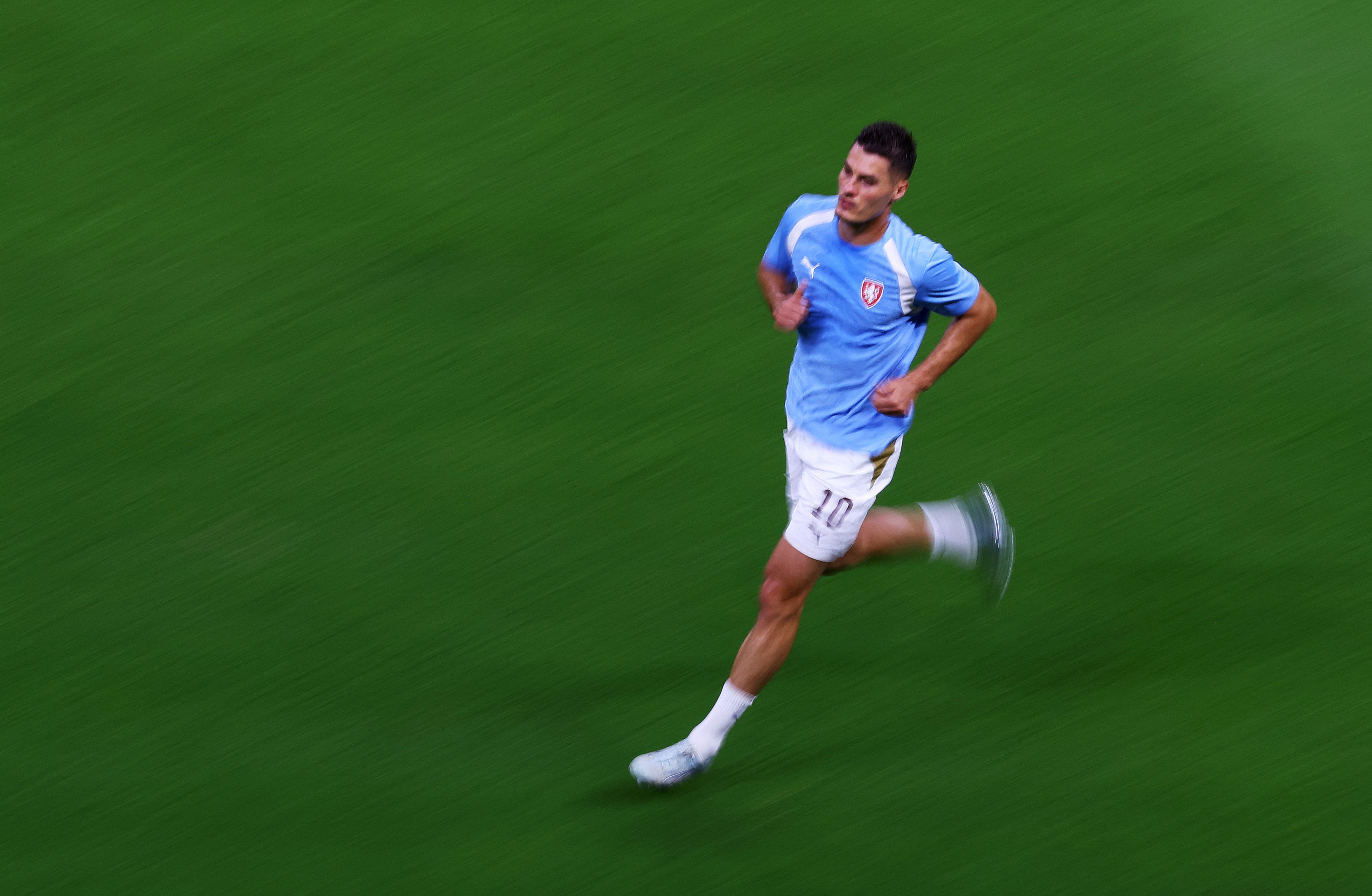 Czech Republic's Patrik Schick during the warm up (Reuters)