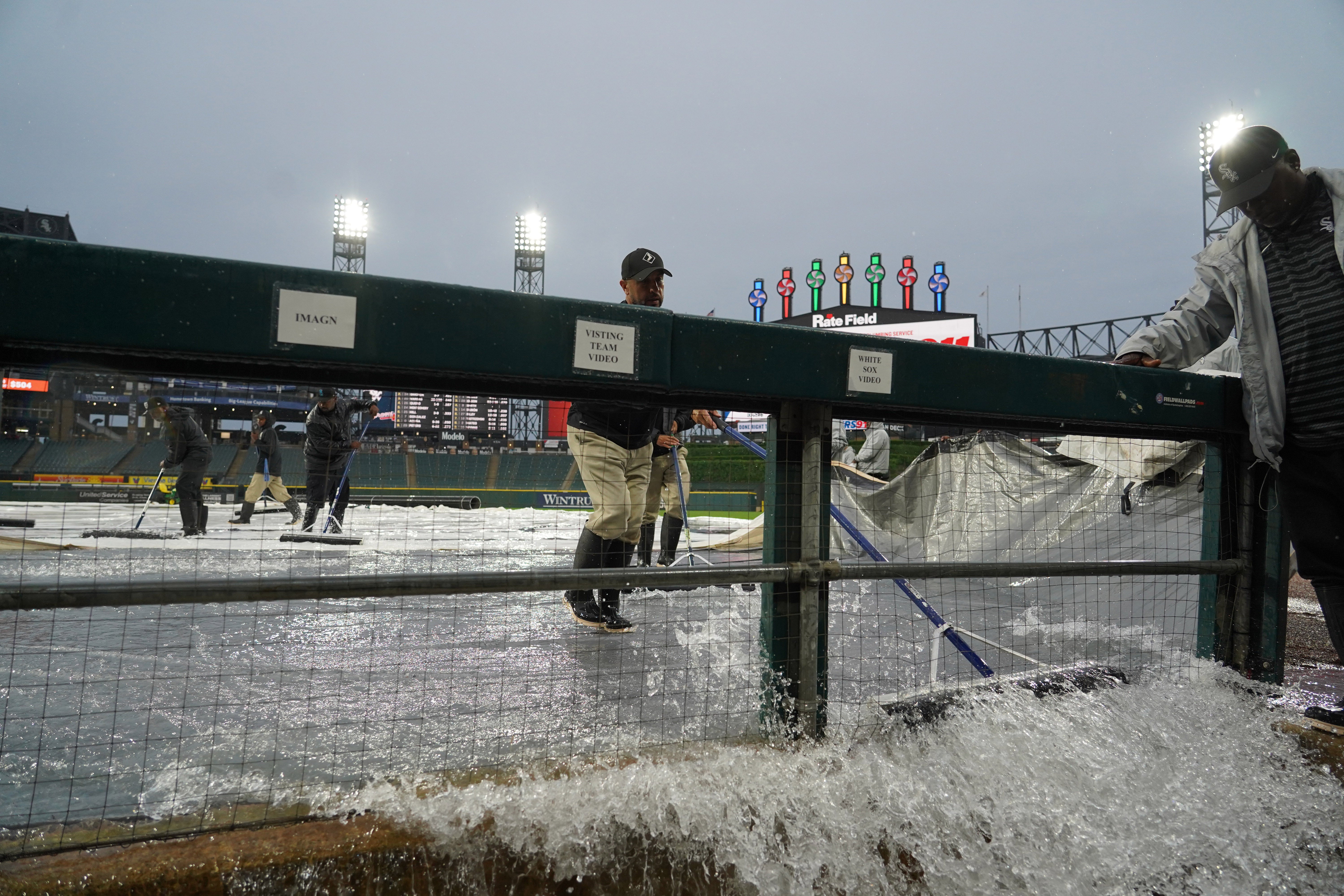 In Chicago, a series finale between the White Sox and the Atlanta Braves was postponed due to rain (AP)