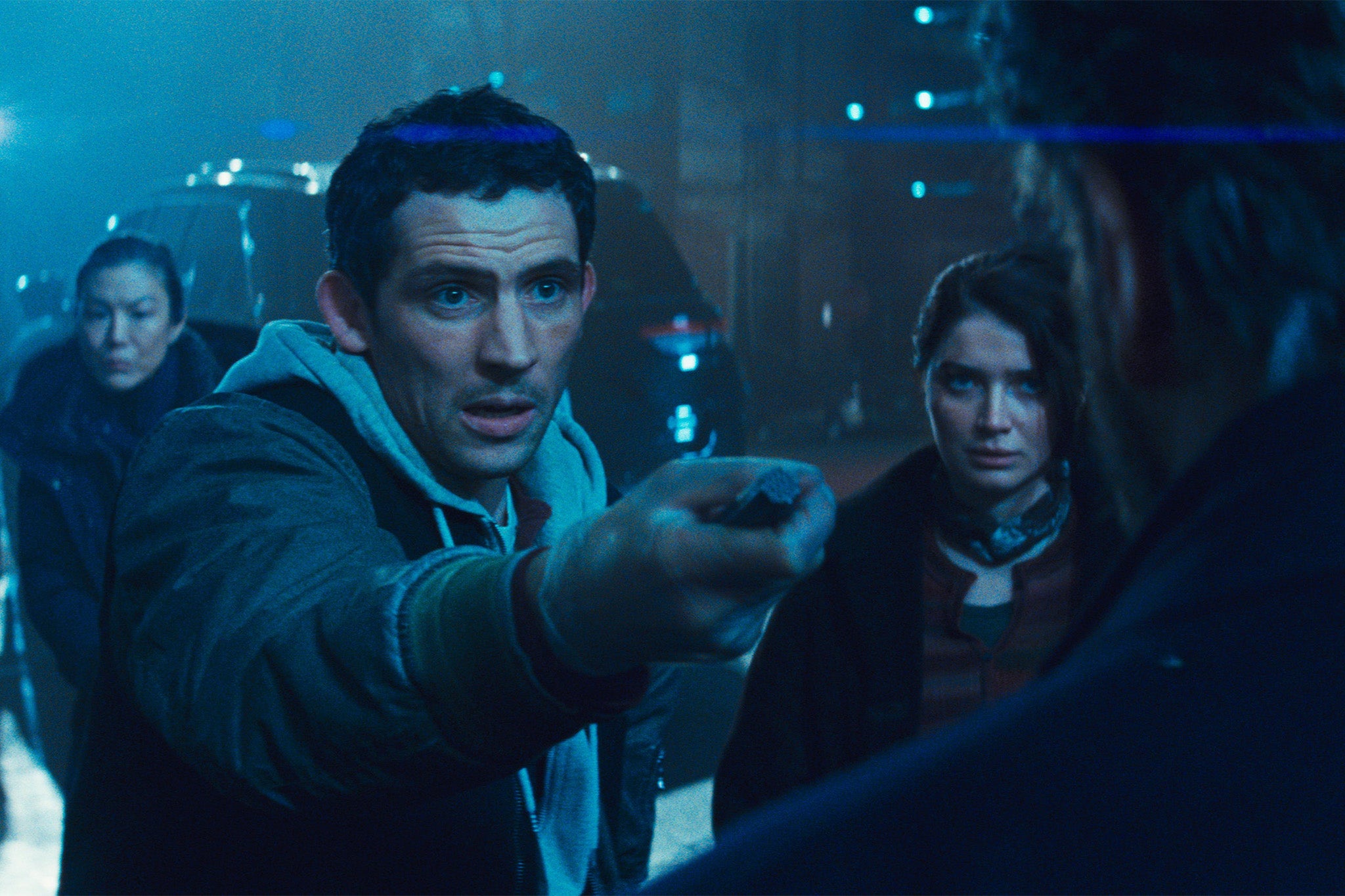 Josh O’Connor and Eve Hewson in Steven Spielberg’s ‘Disclosure Day’