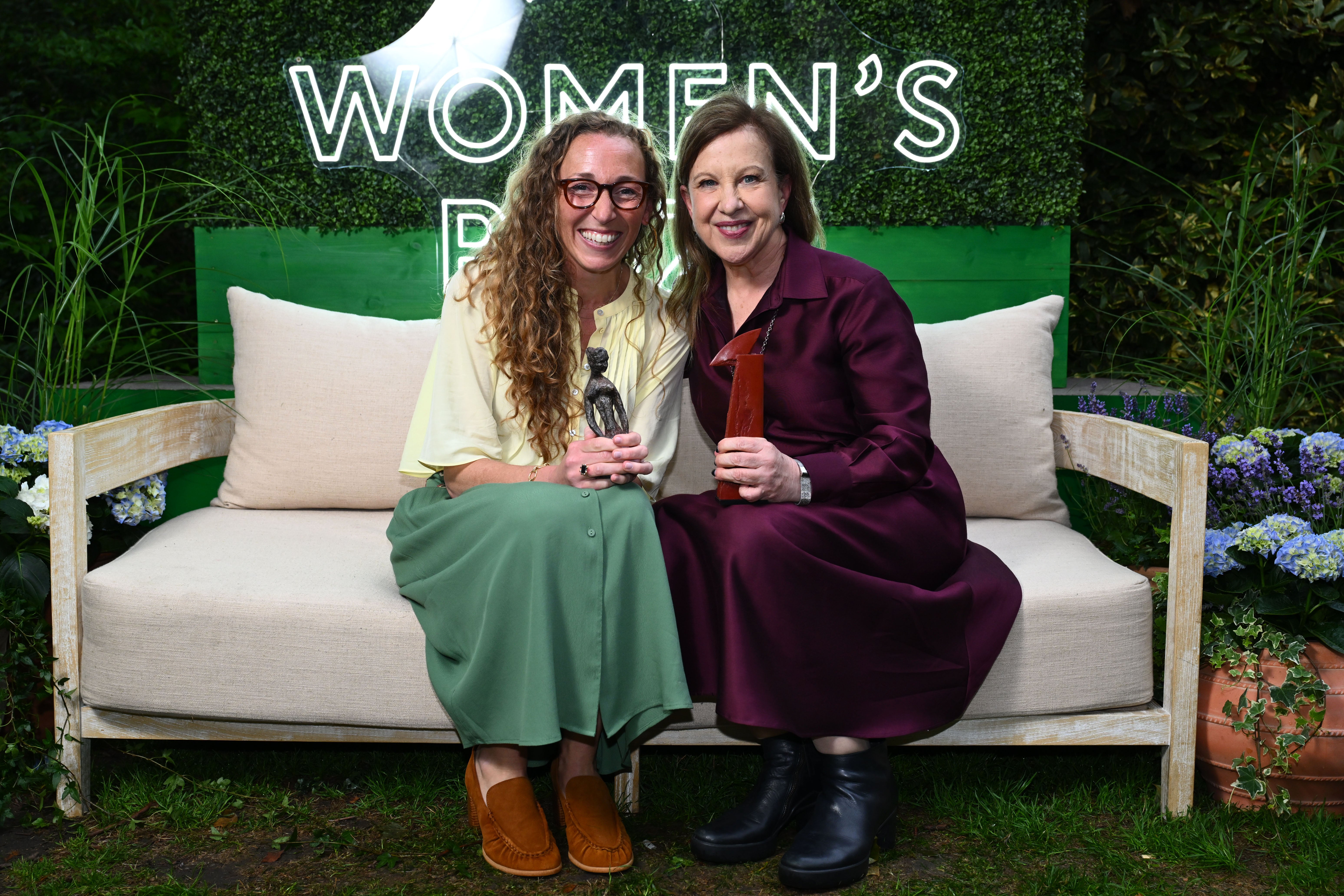 Virginia Evans and fellow Women's Prize winner Lyse Doucet (PA)