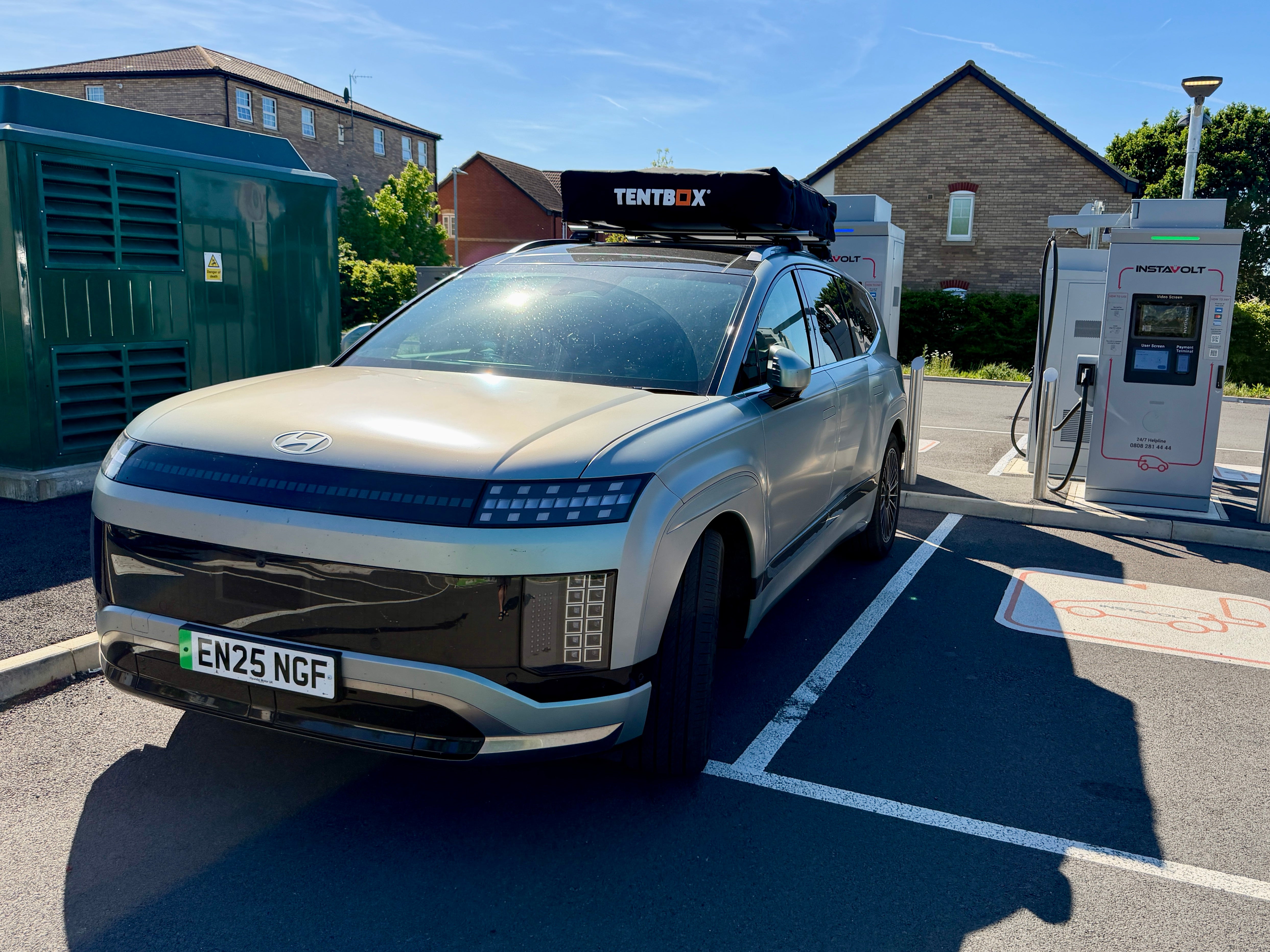 Having the TentBox on top of the Hyundai Ioniq 9 didn't seem to affect efficiency too much (Steve Fowler)