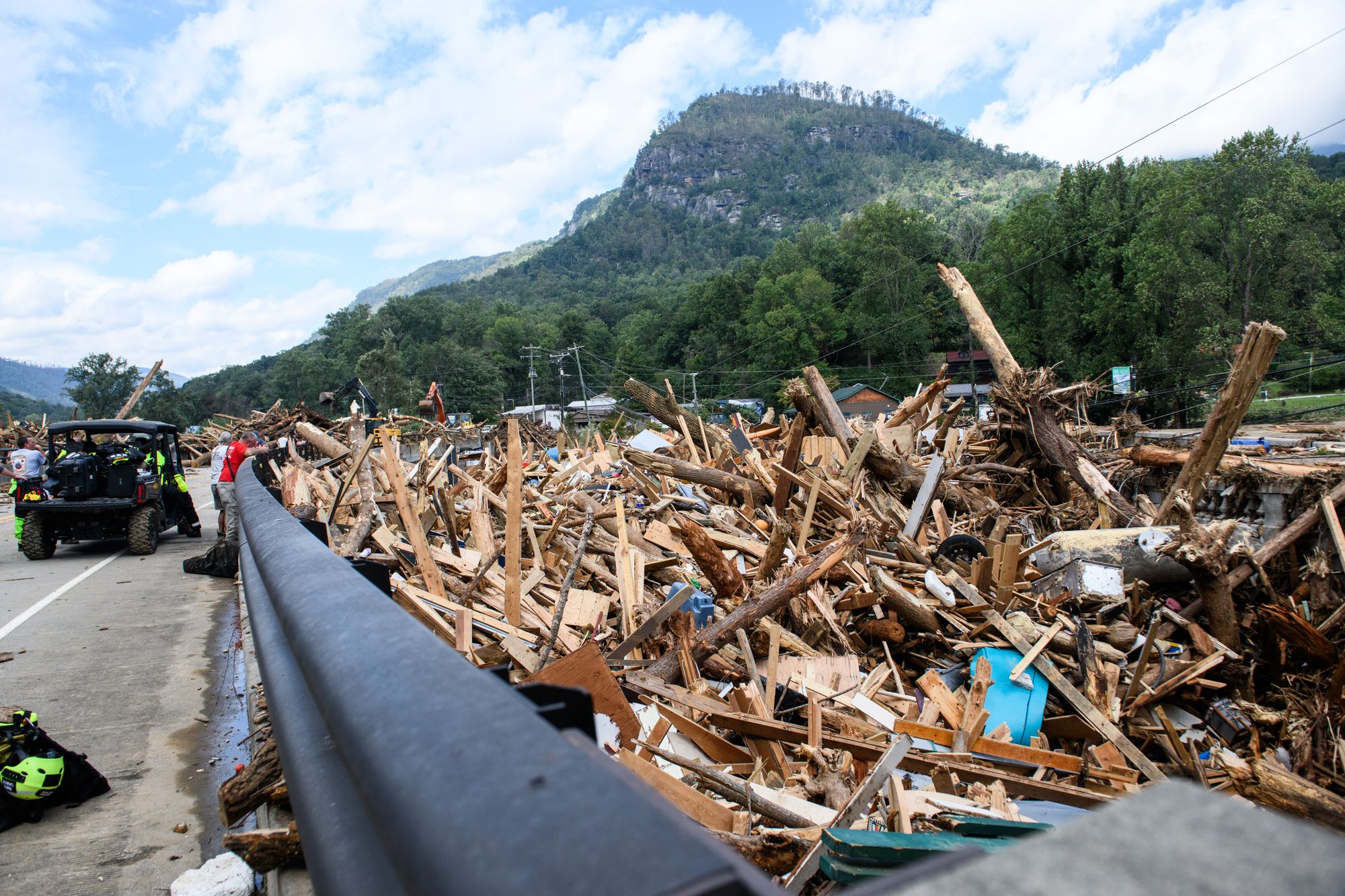 Debris is seen following Hurricane Helene in Lake Lure, North Carolina, in September 2024. The storm rapidly intensified over the Gulf of Mexico
