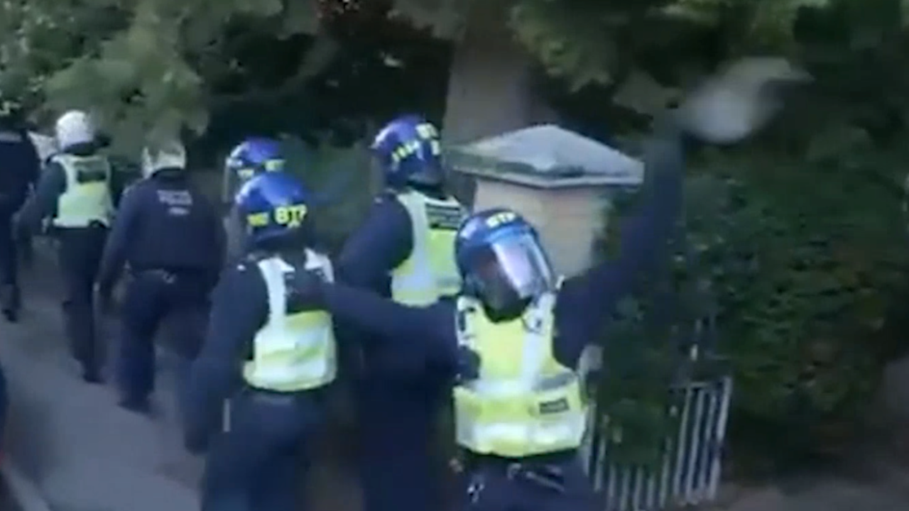 Projectiles launched at police during Henry Nowak protest in new video