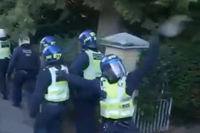 Projectiles launched at police during Henry Nowak protest in new video