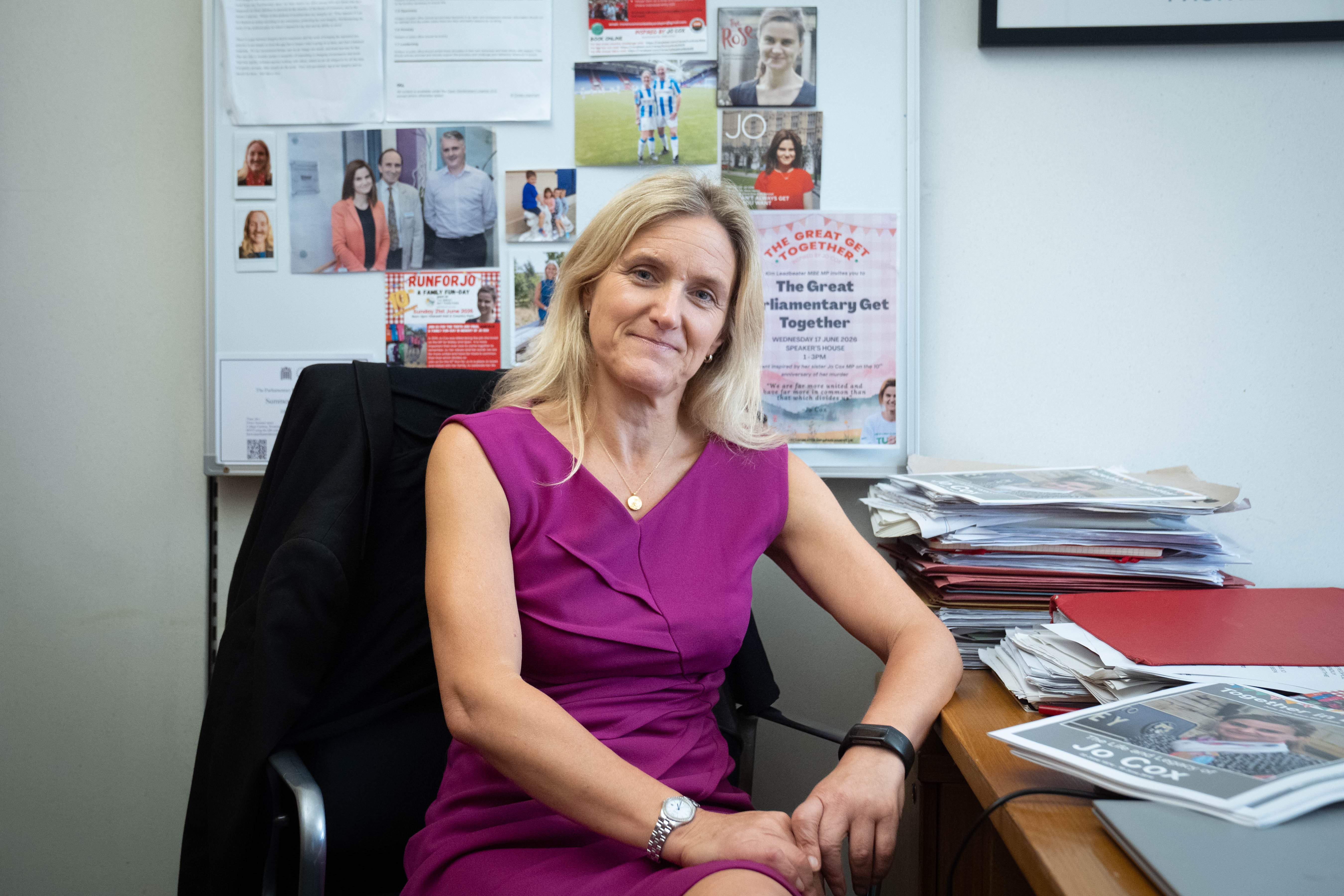Kim Leadbeater in her office at the Houses of Parliament, ahead of the tenth anniversary of Jo Cox's murder