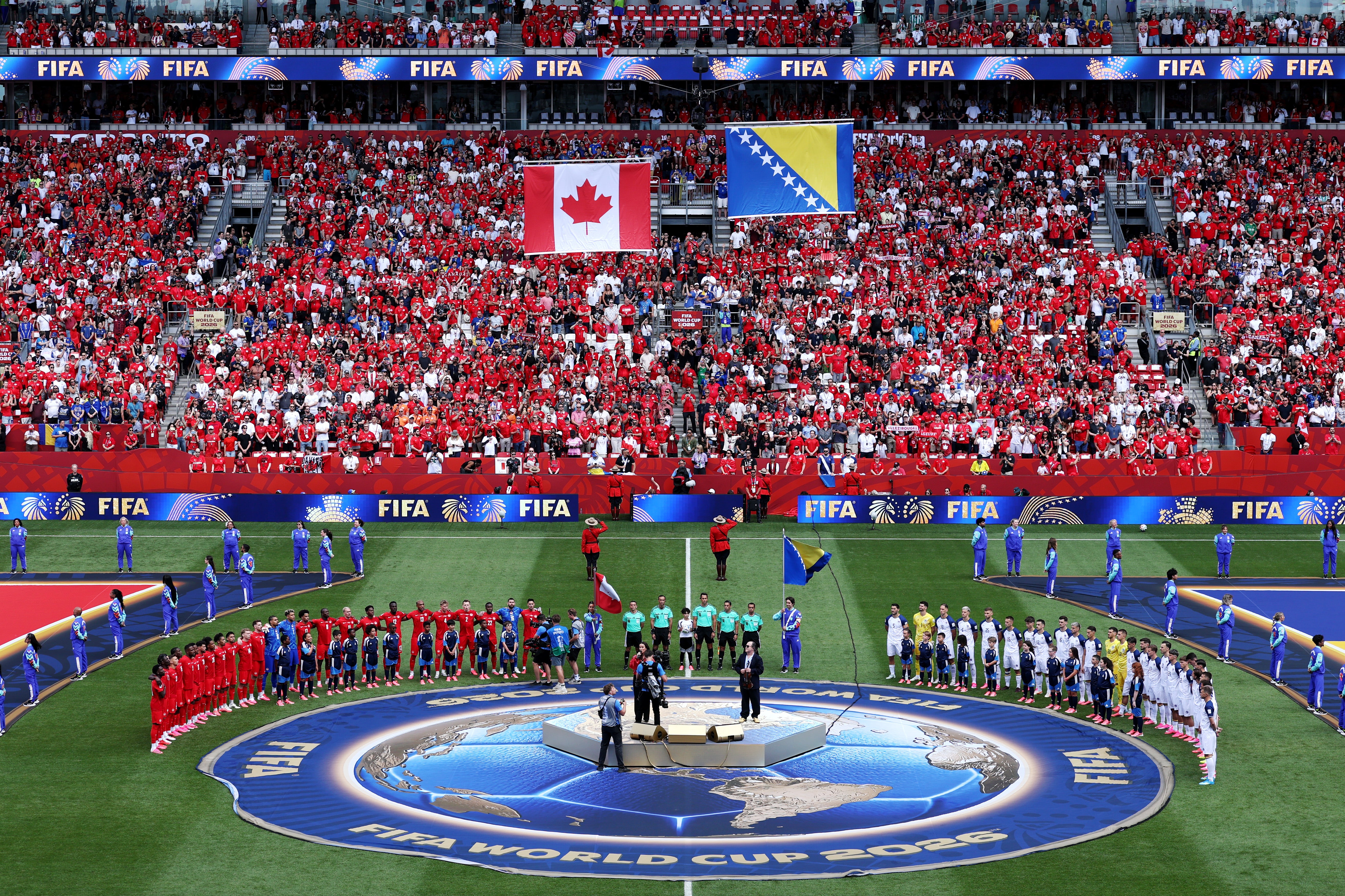 Alanis Morissette performed the Canadian national anthem prior to the country's match against Bosnia and Herzegovina