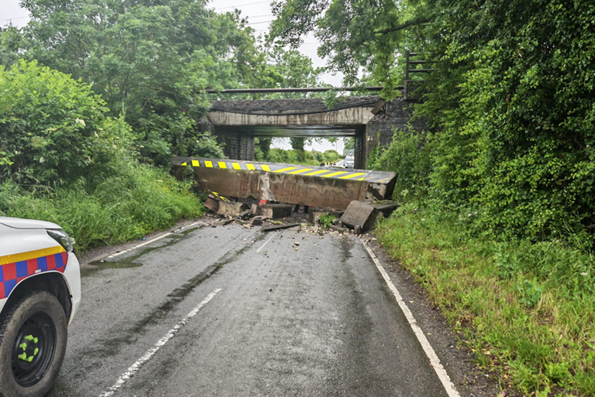 Railway bridge collapses after lorry crash causing major tra