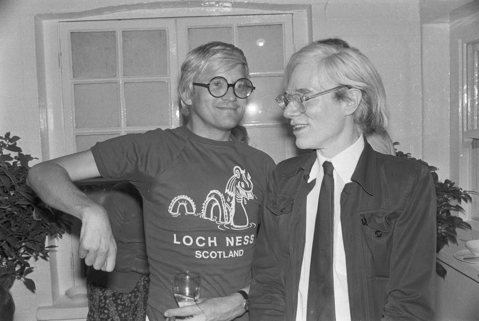 Hockney with Andy Warhol in 1976