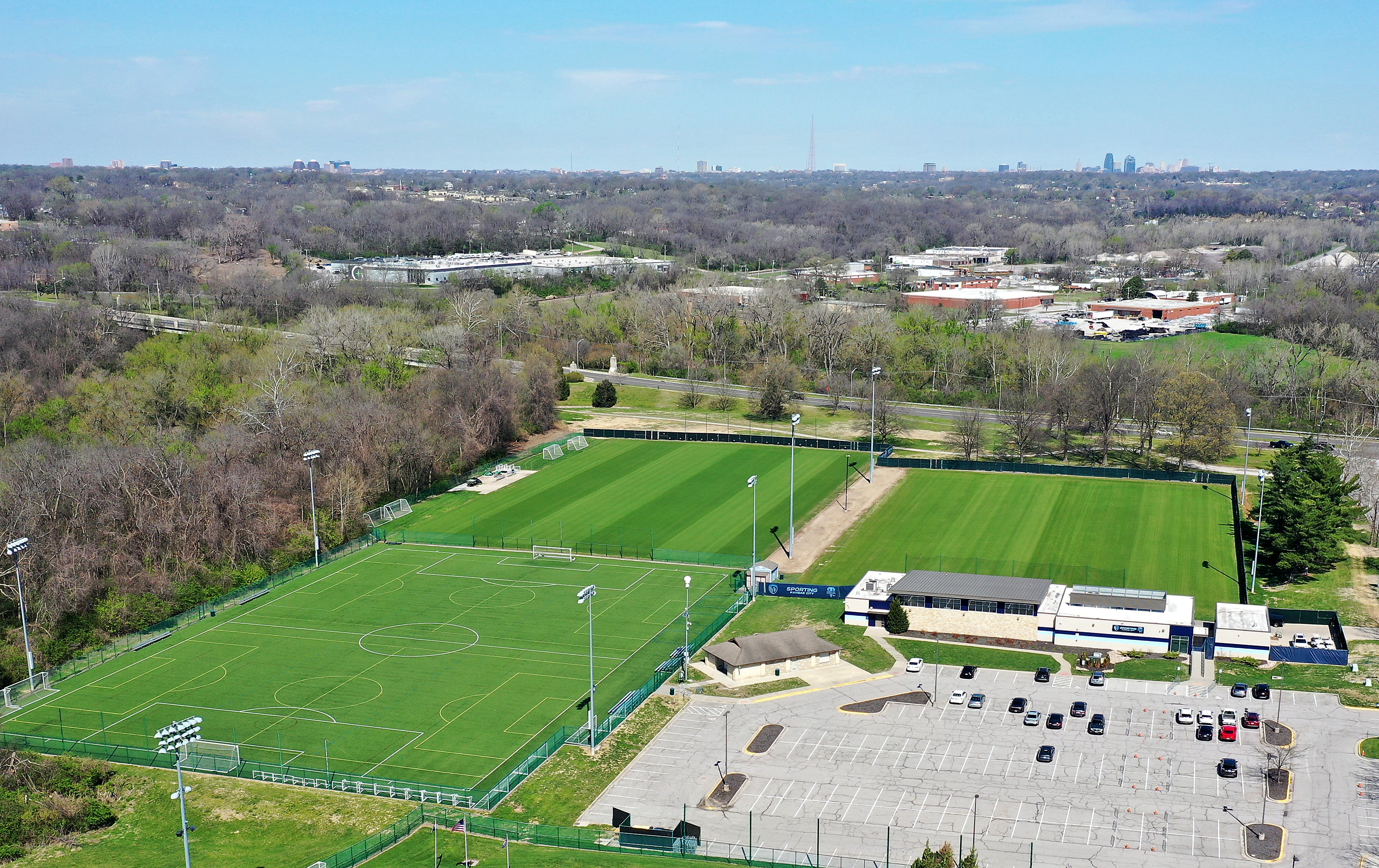 An aerial view of Swope Soccer Village, England’s official base for the World Cup (Getty)