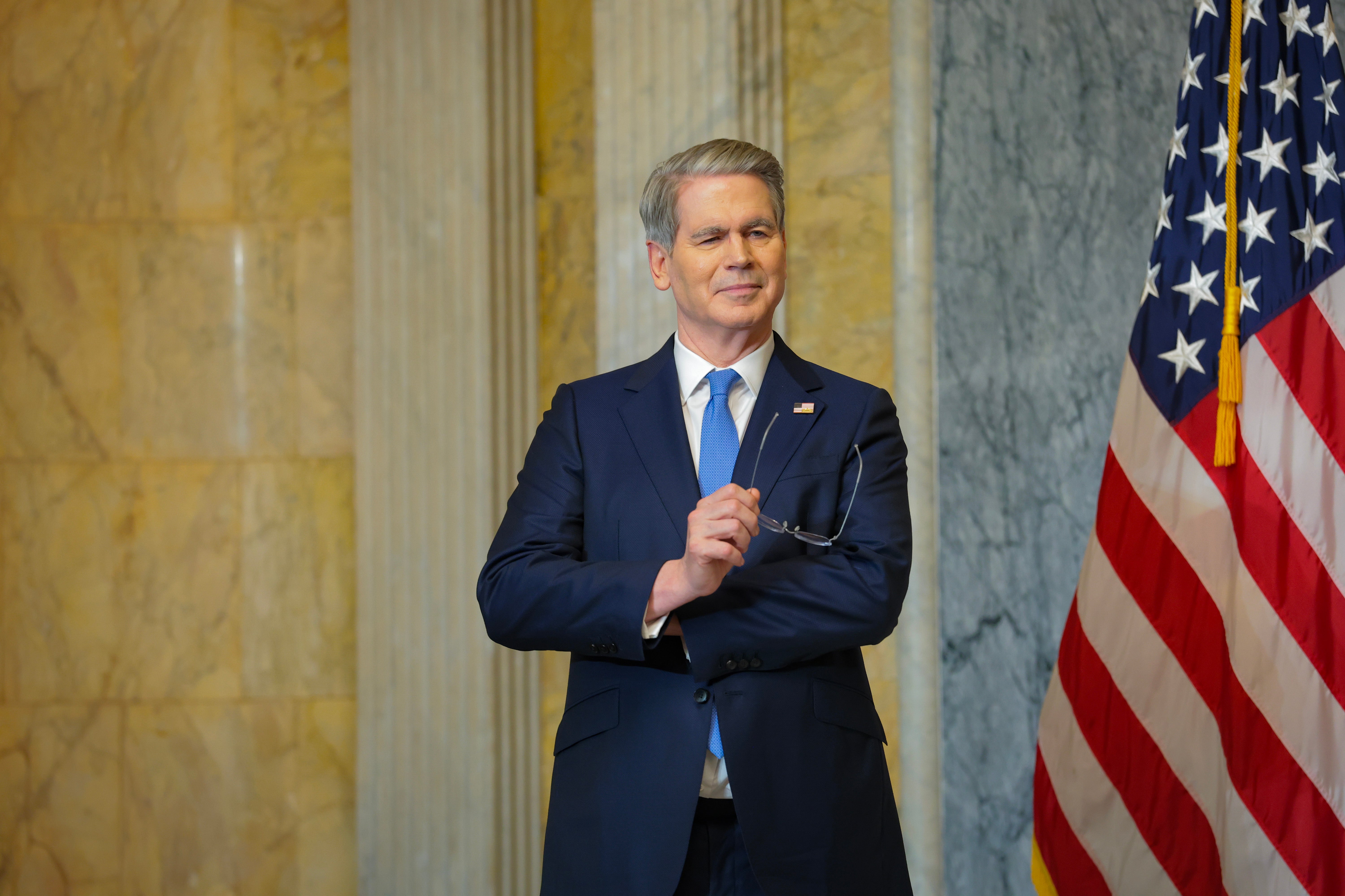 Scott Bessent is the latest Trump official to spell out hopes for the end of the war in Iran (Getty)