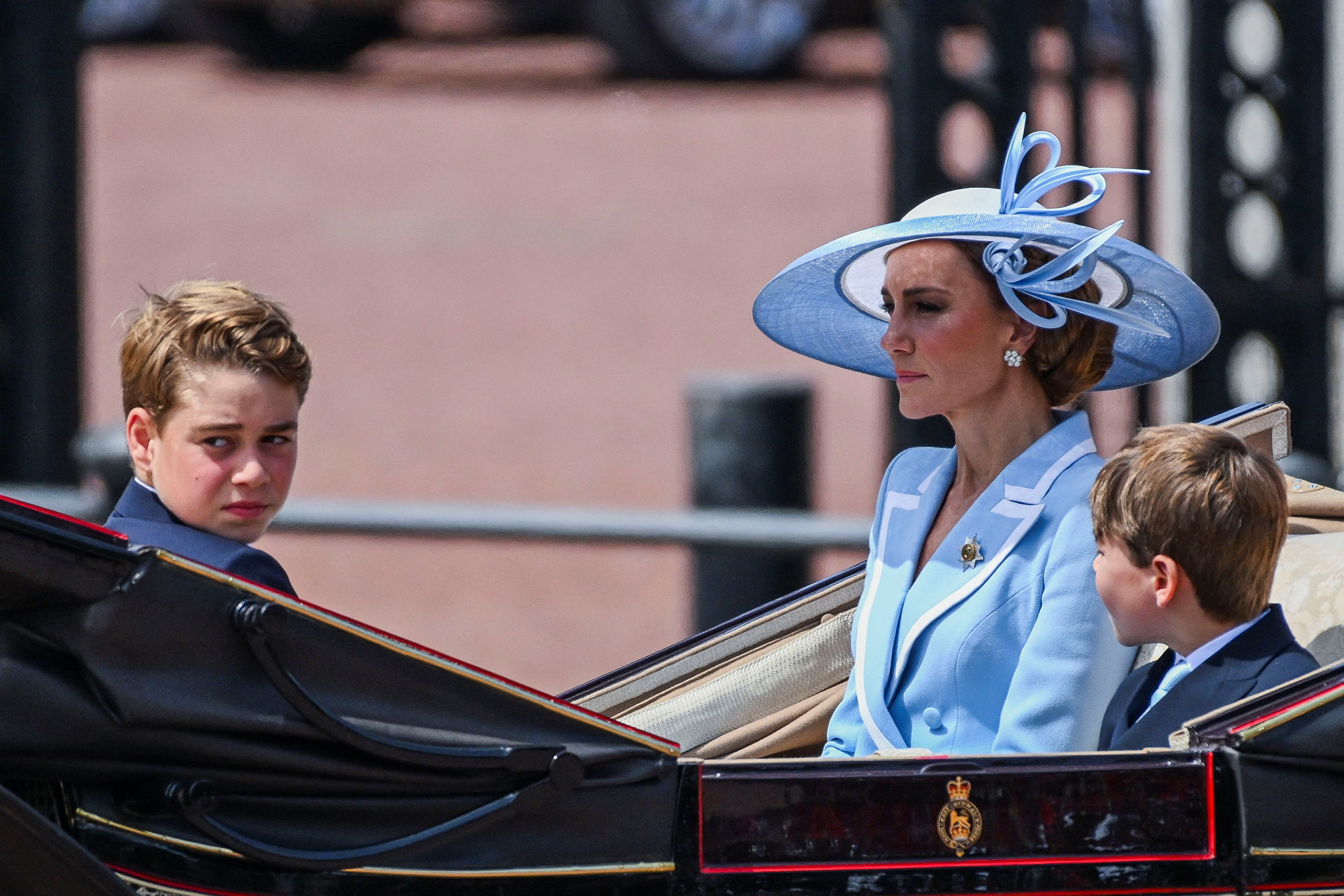 Prince Louis and Prince George with Kate Middleton