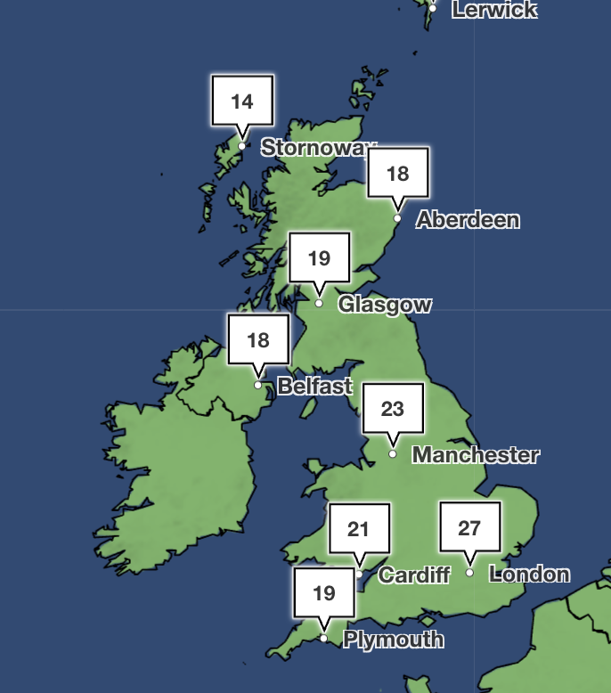 Temperatures will climb to 27C next week in the southeast
