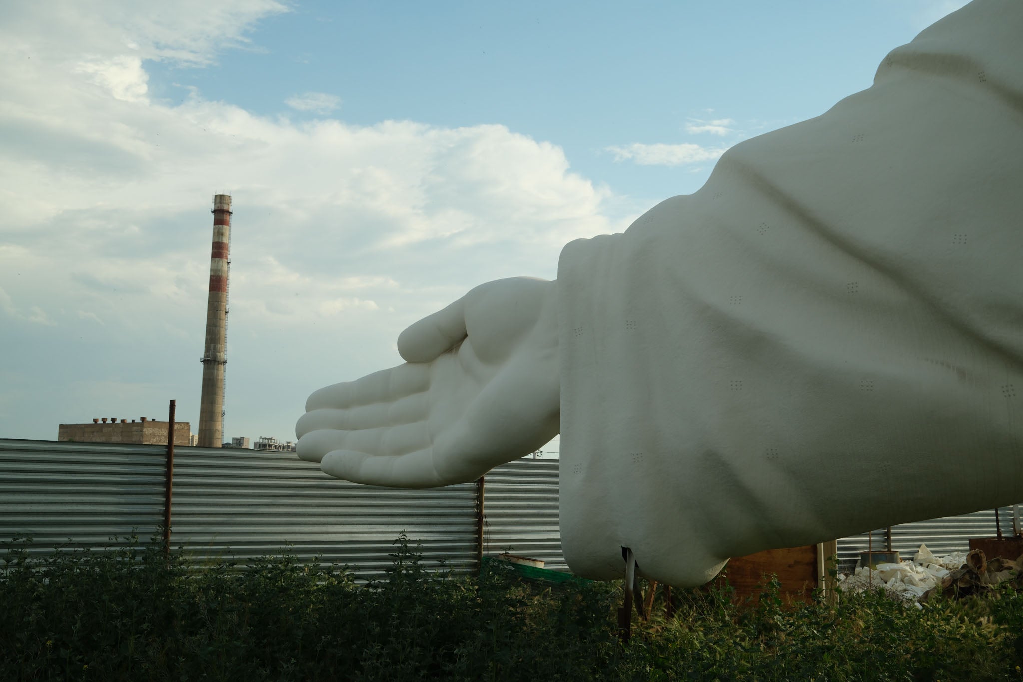 The hand of the giant Jesus statue near Yerevan