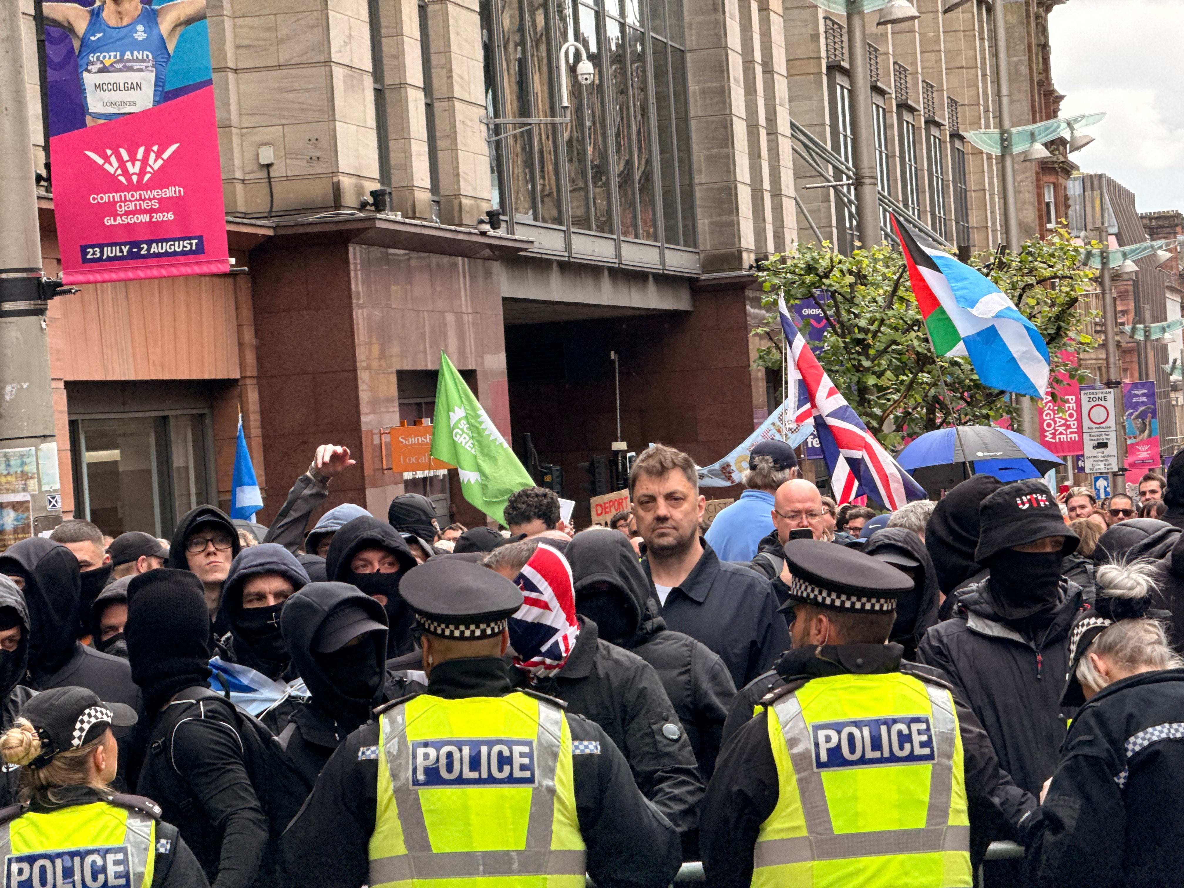 Rival protesters clash at Glasgow anti-racism rally