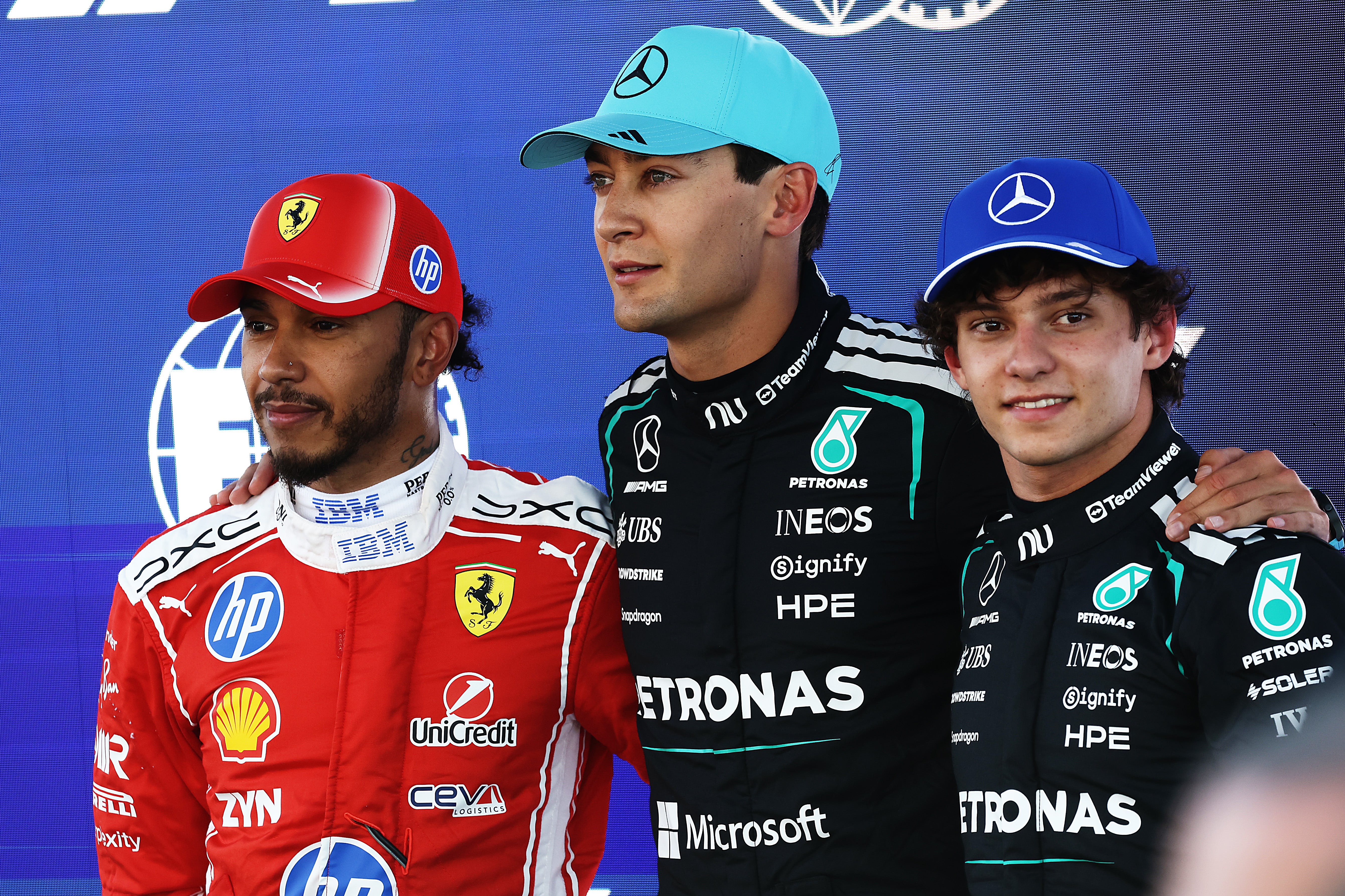 Lewis Hamilton and George Russell will be looking to make inroads into Antonelli’s advantage this weekend
