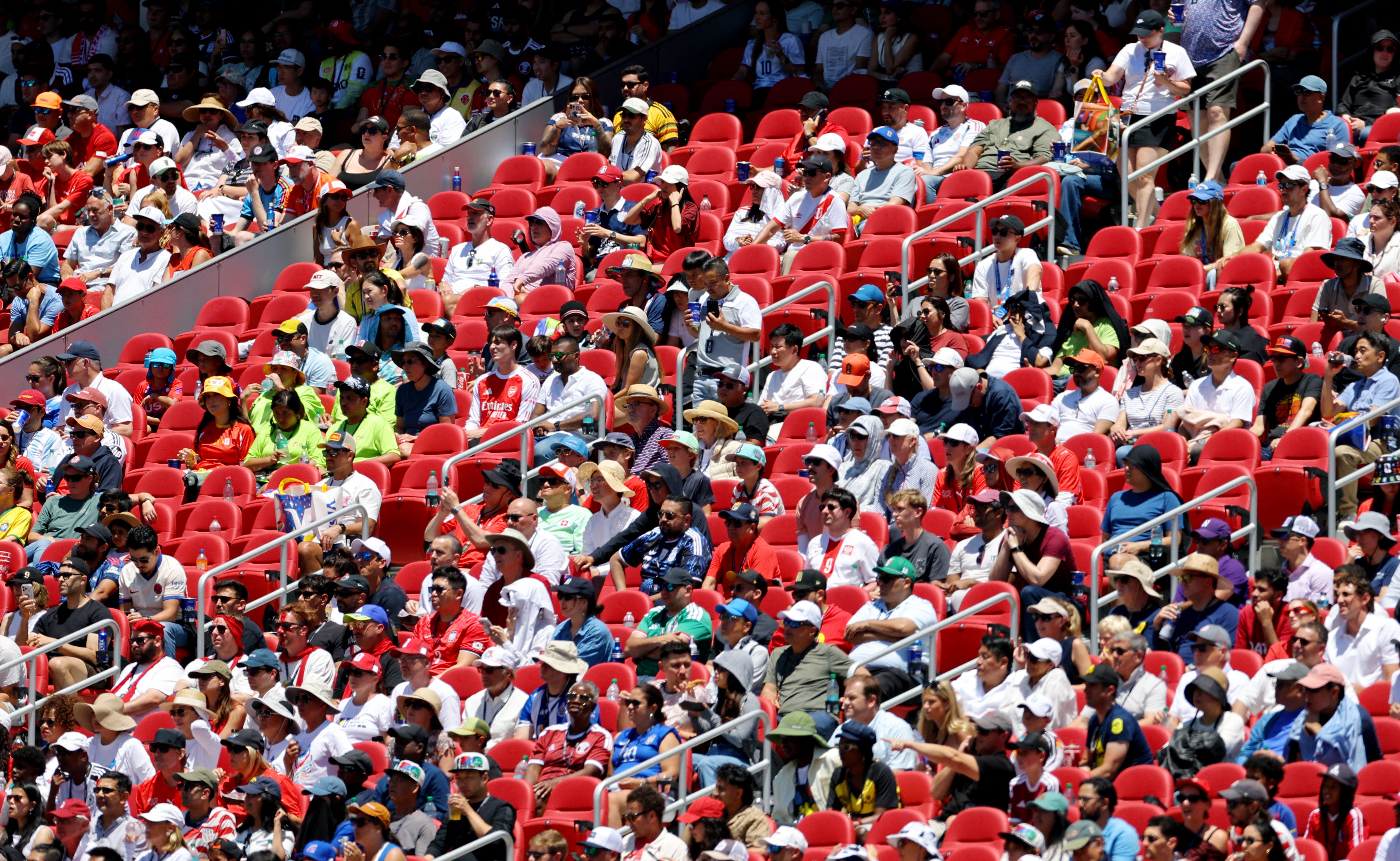 Plenty of empty seats were visible in the stadium