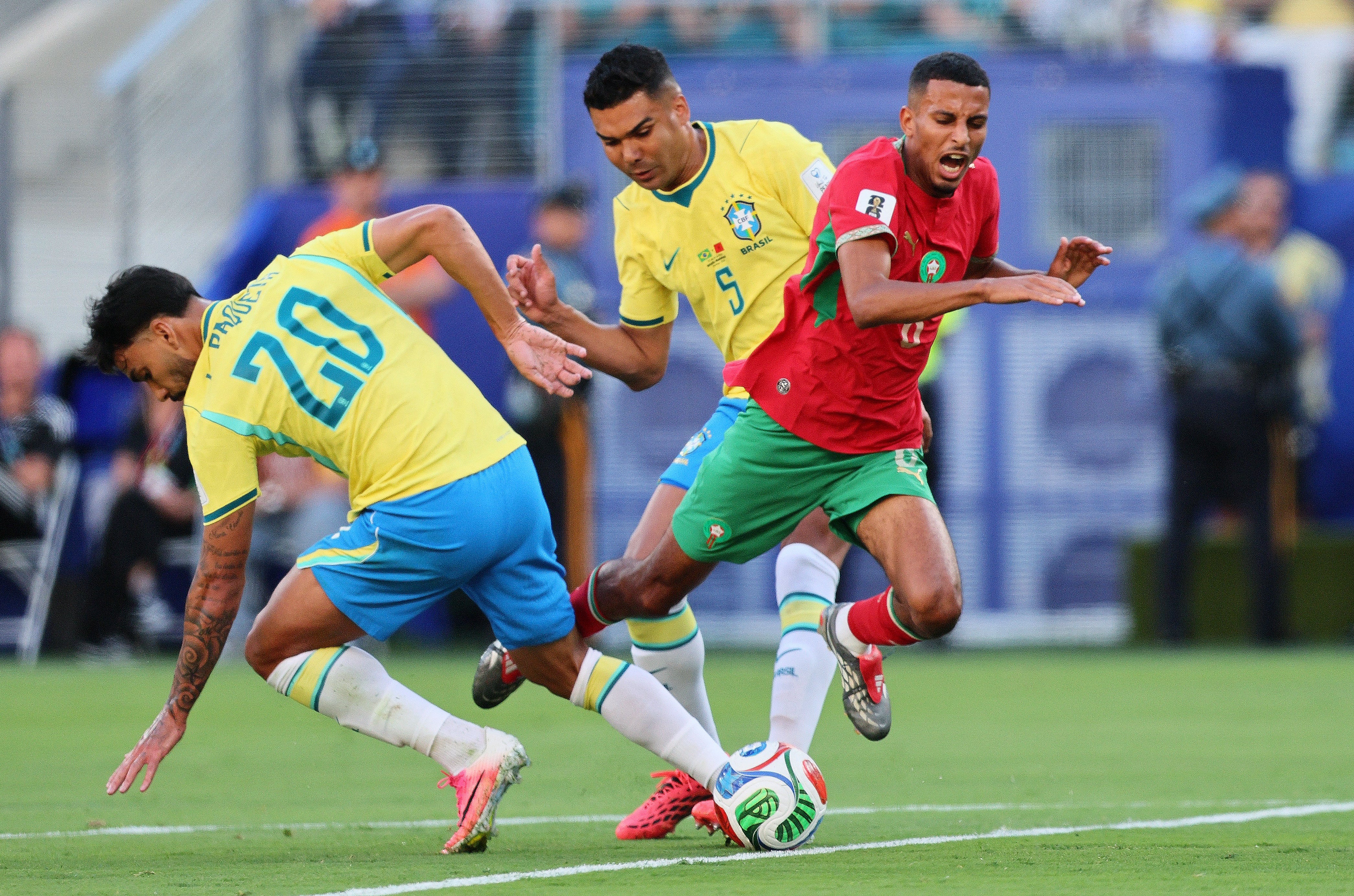 Brazil's wooden midfield were overrun by Morocco