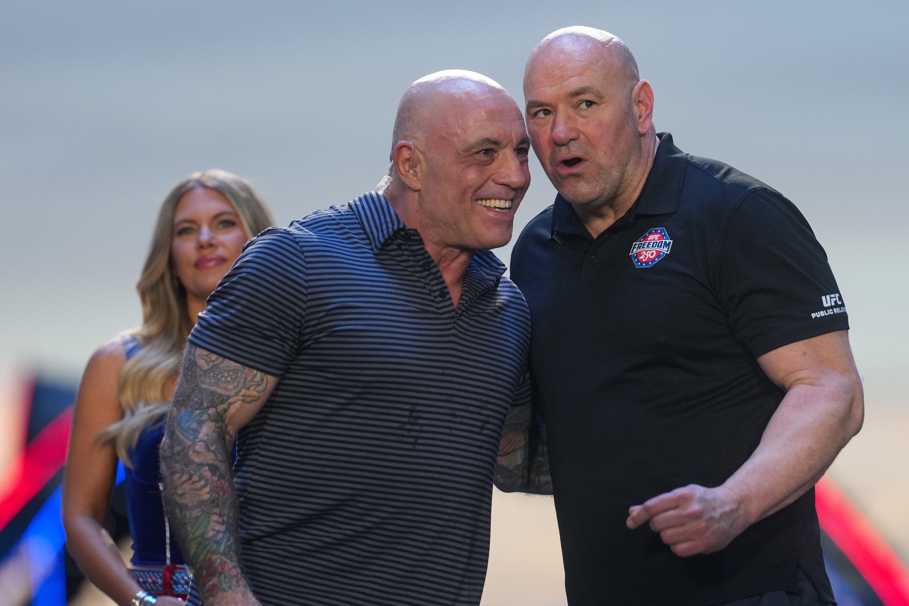 UFC president and CEO Dana White (right) with Joe Rogan (Getty)