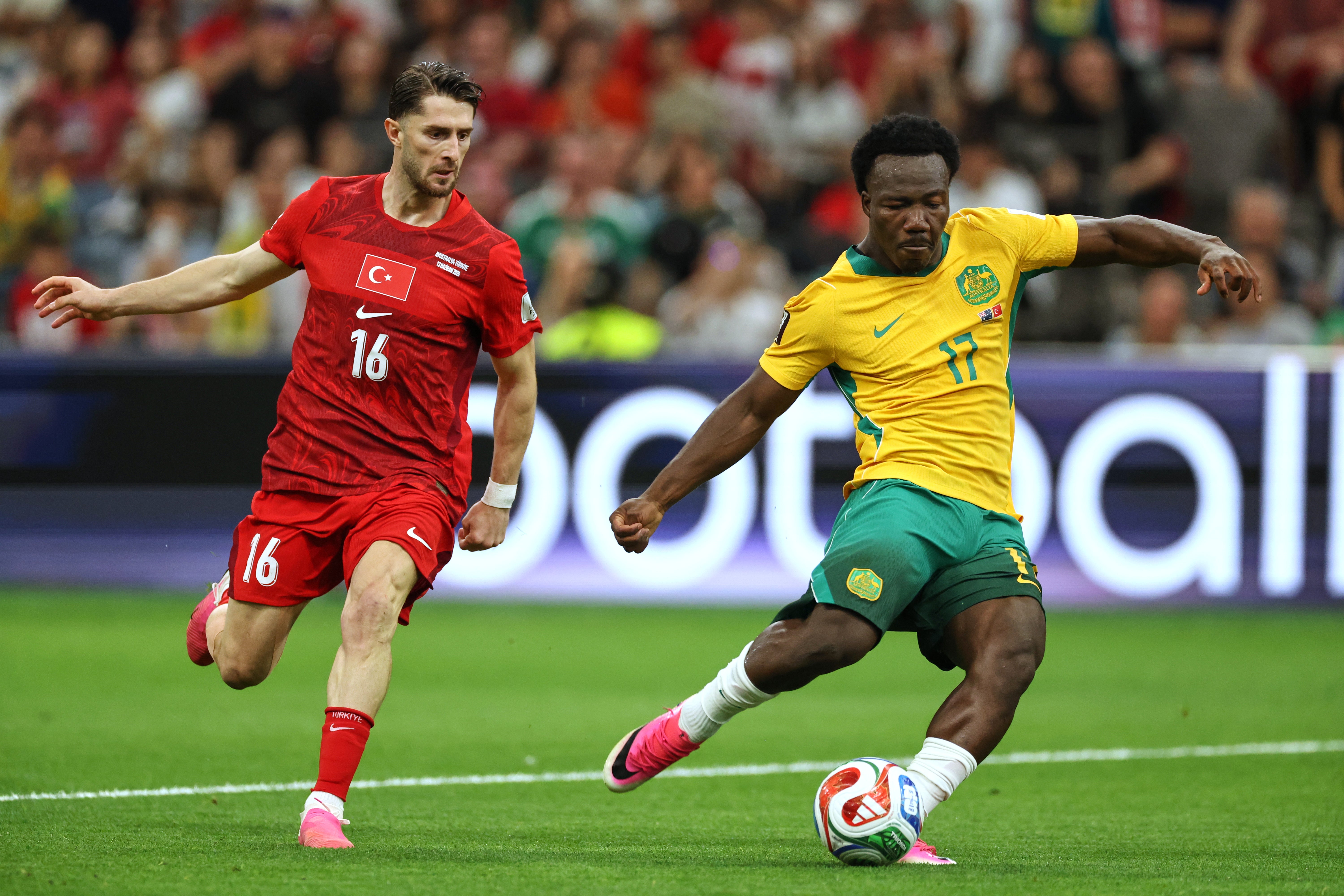 Nestory Irankunda put Australia ahead (AP)
