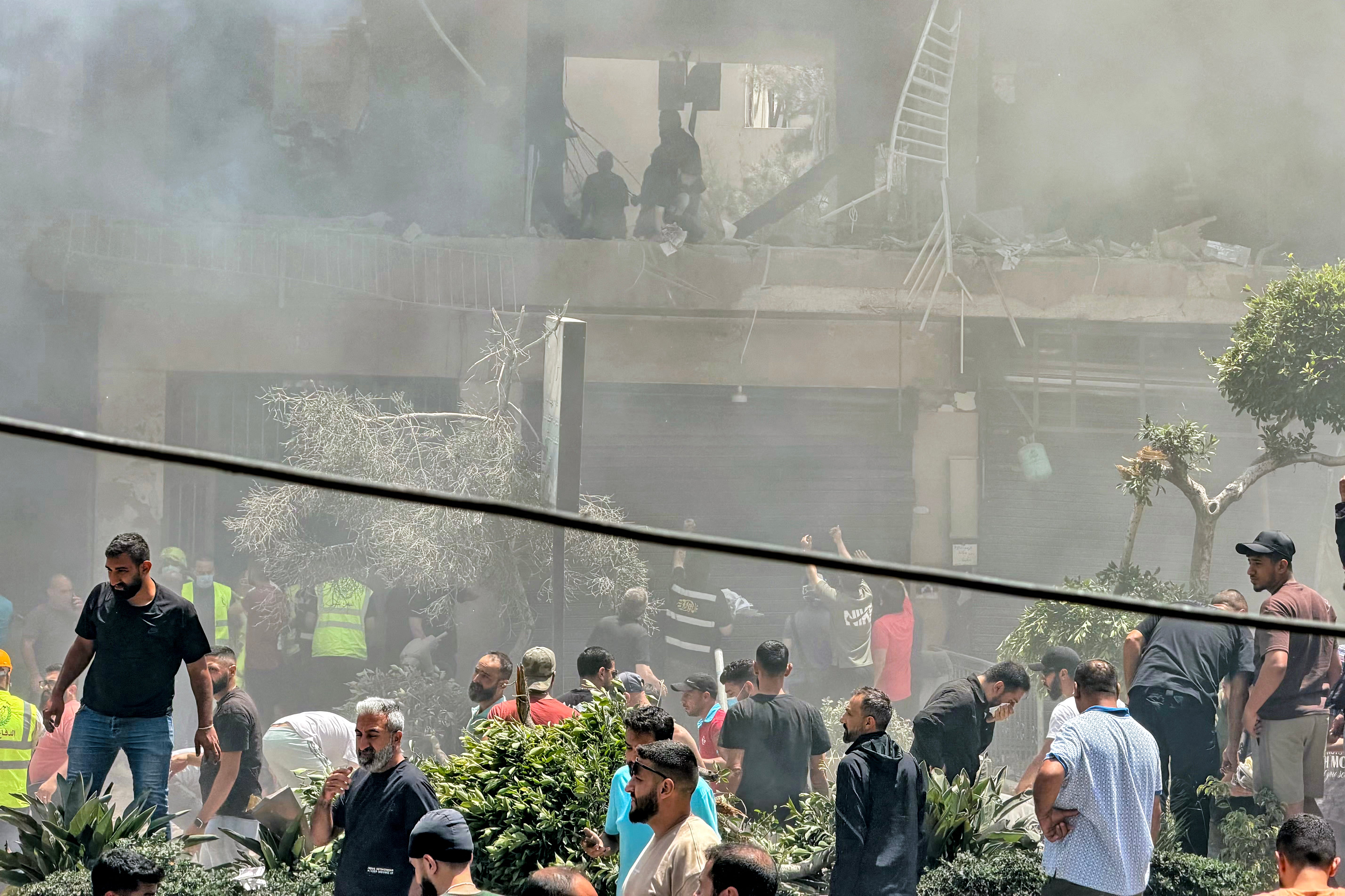 Lebanese state media said a strike hit the Ghobeiry neighbourhood