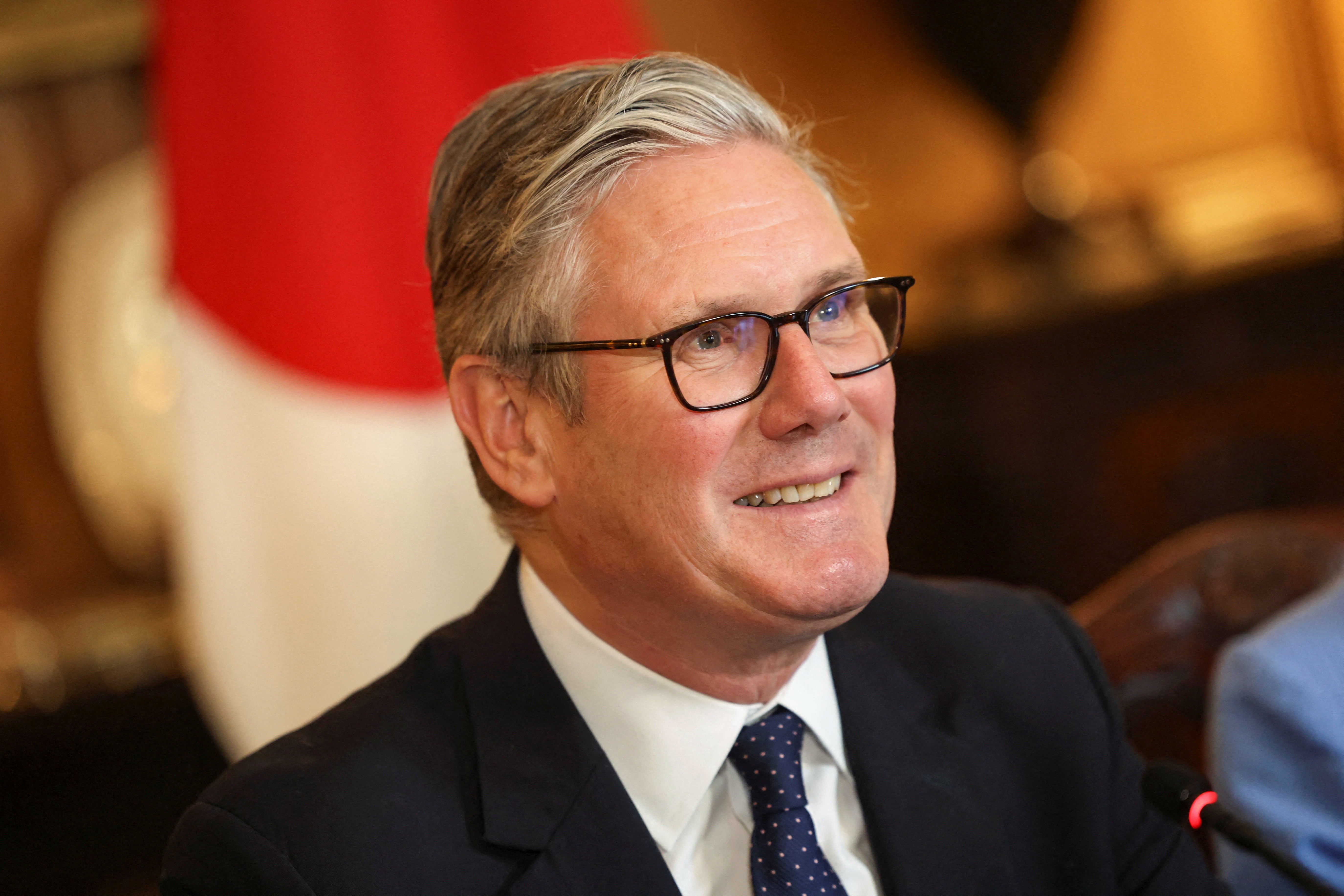 Keir Starmer attends a business roundtable meeting with Japan's Prime Minister