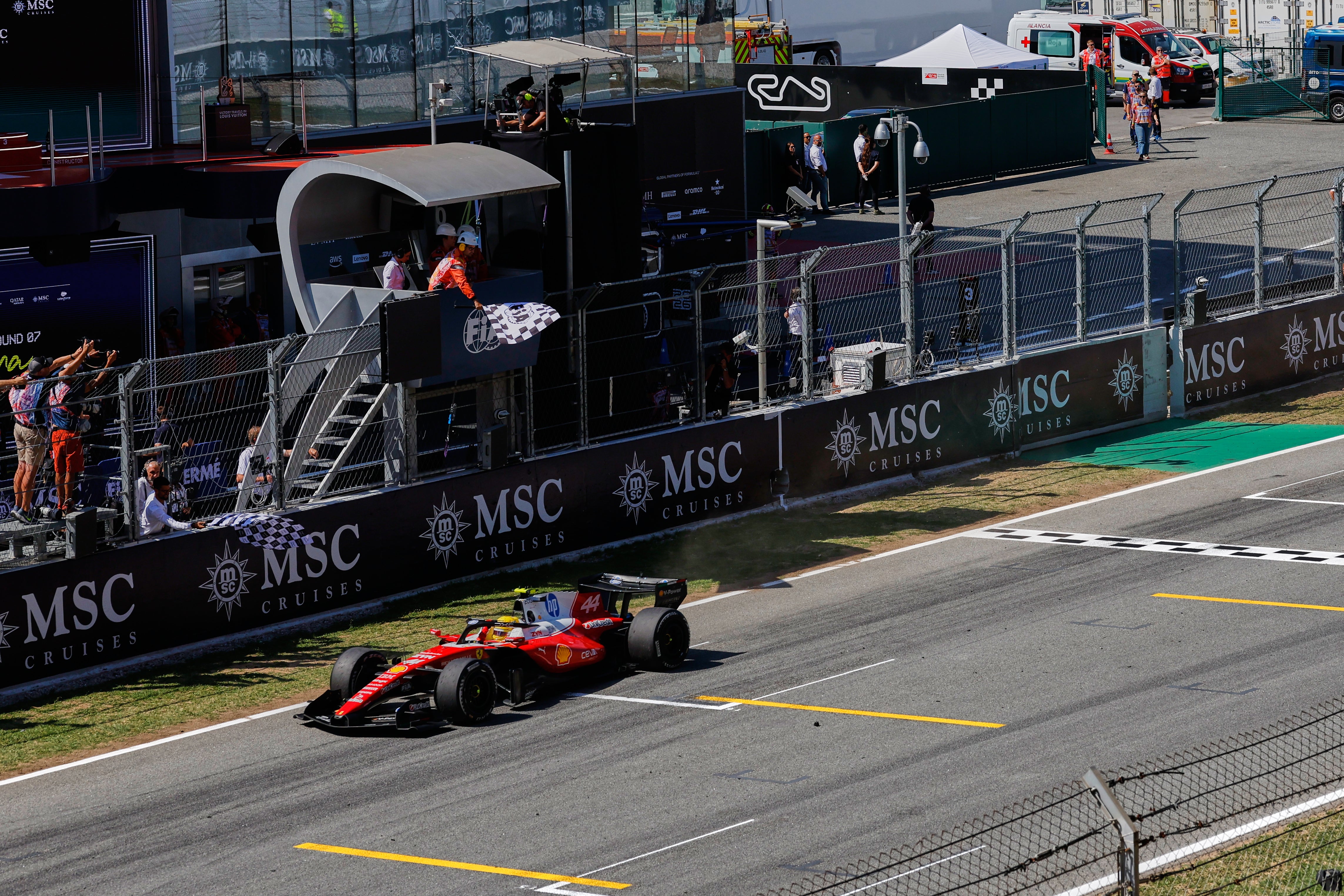 Hamilton took the chequered flag by 19.5 seconds