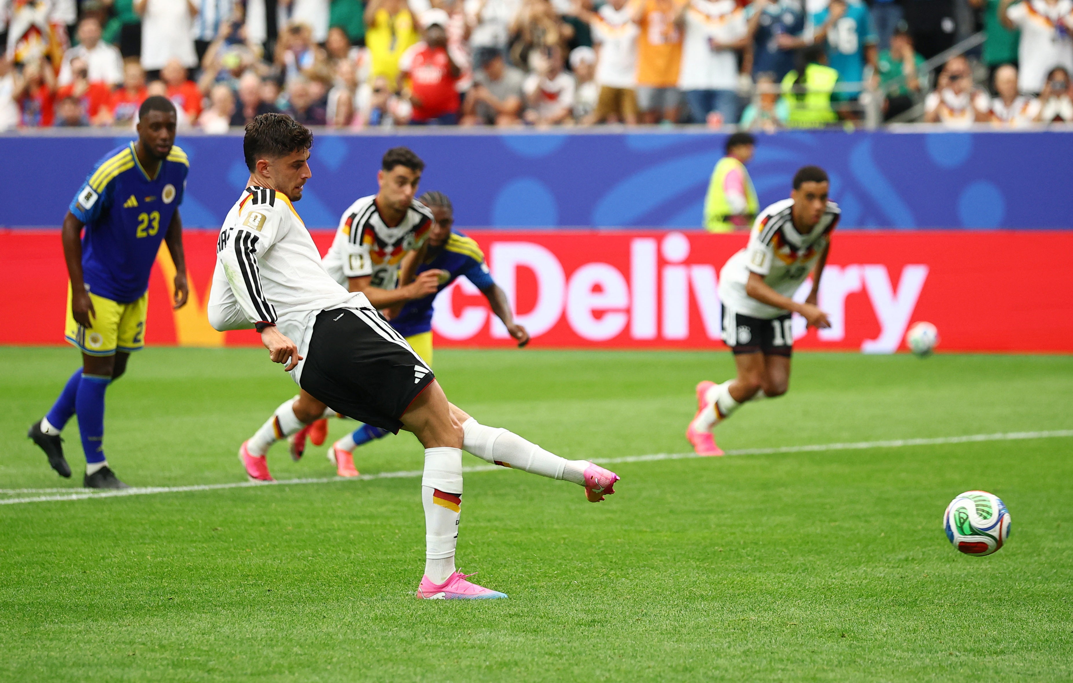 Kai Havertz was the calmest man in the ground as he scored his penalty (Reuters)