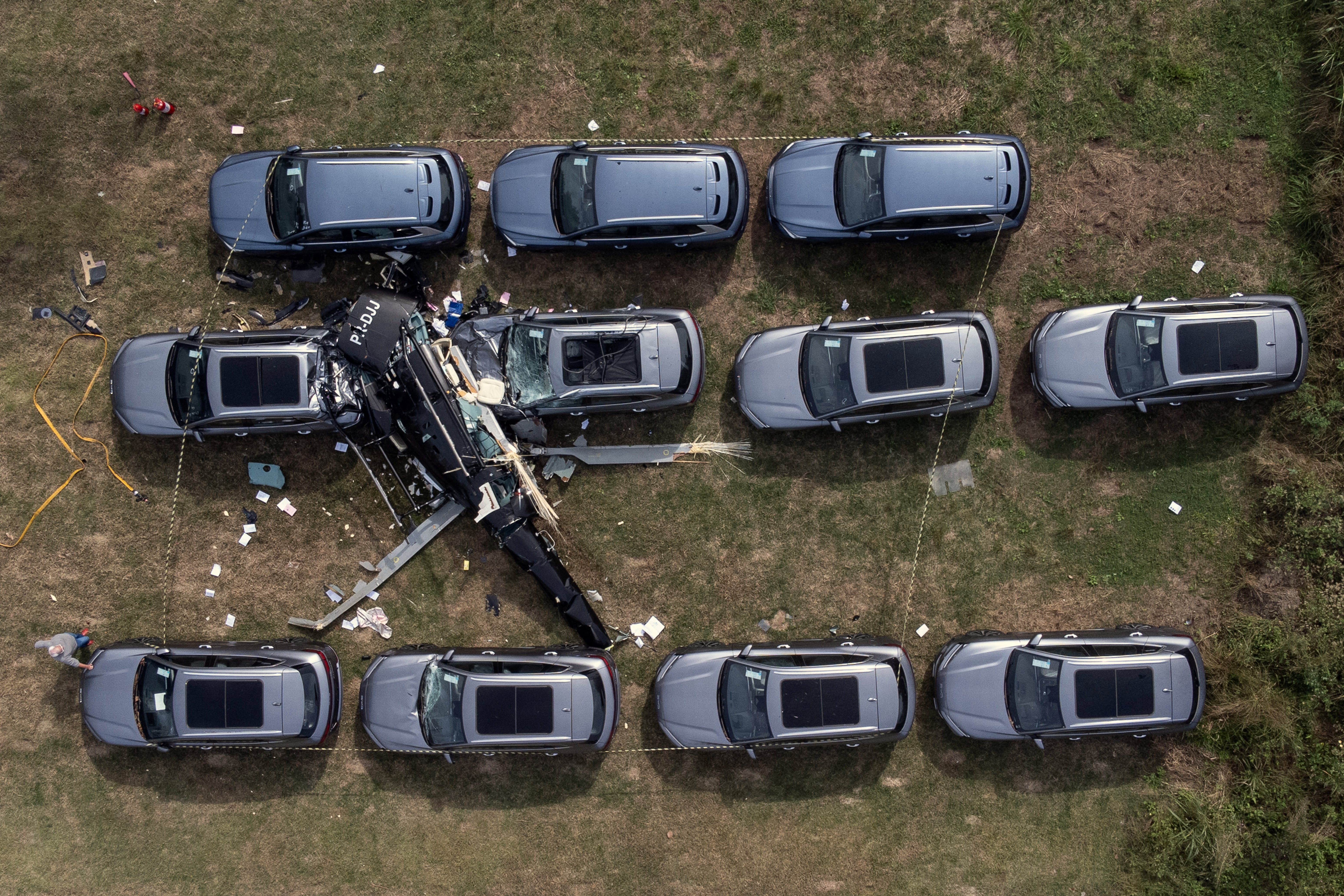 Six people are dead after two helicopters crashed Sunday morning in western Rio de Janeiro (AFP/Getty)