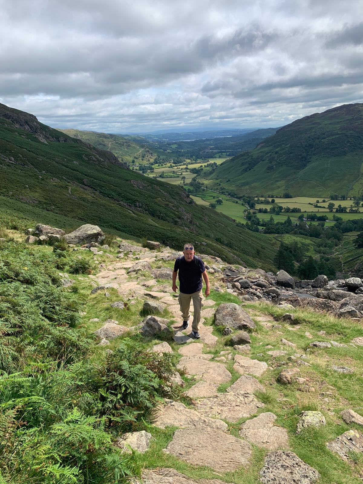 Bill hiking the Stickle Tarn trail