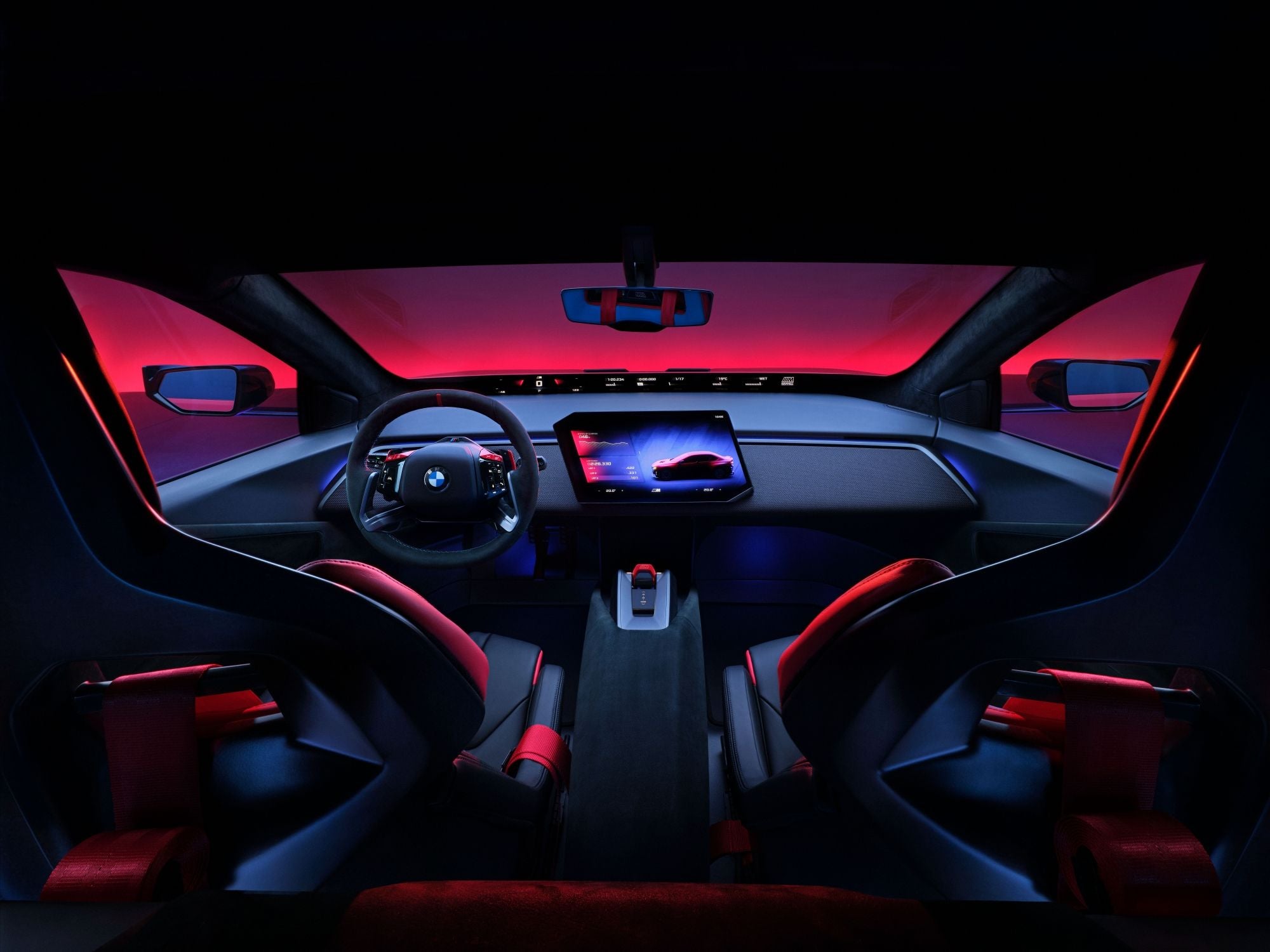 The BMW M Concept Neue Klasse features the latest tech also found in the new iX3 and i3 including Panoramic iDrive, but all with an M twist (BMW)
