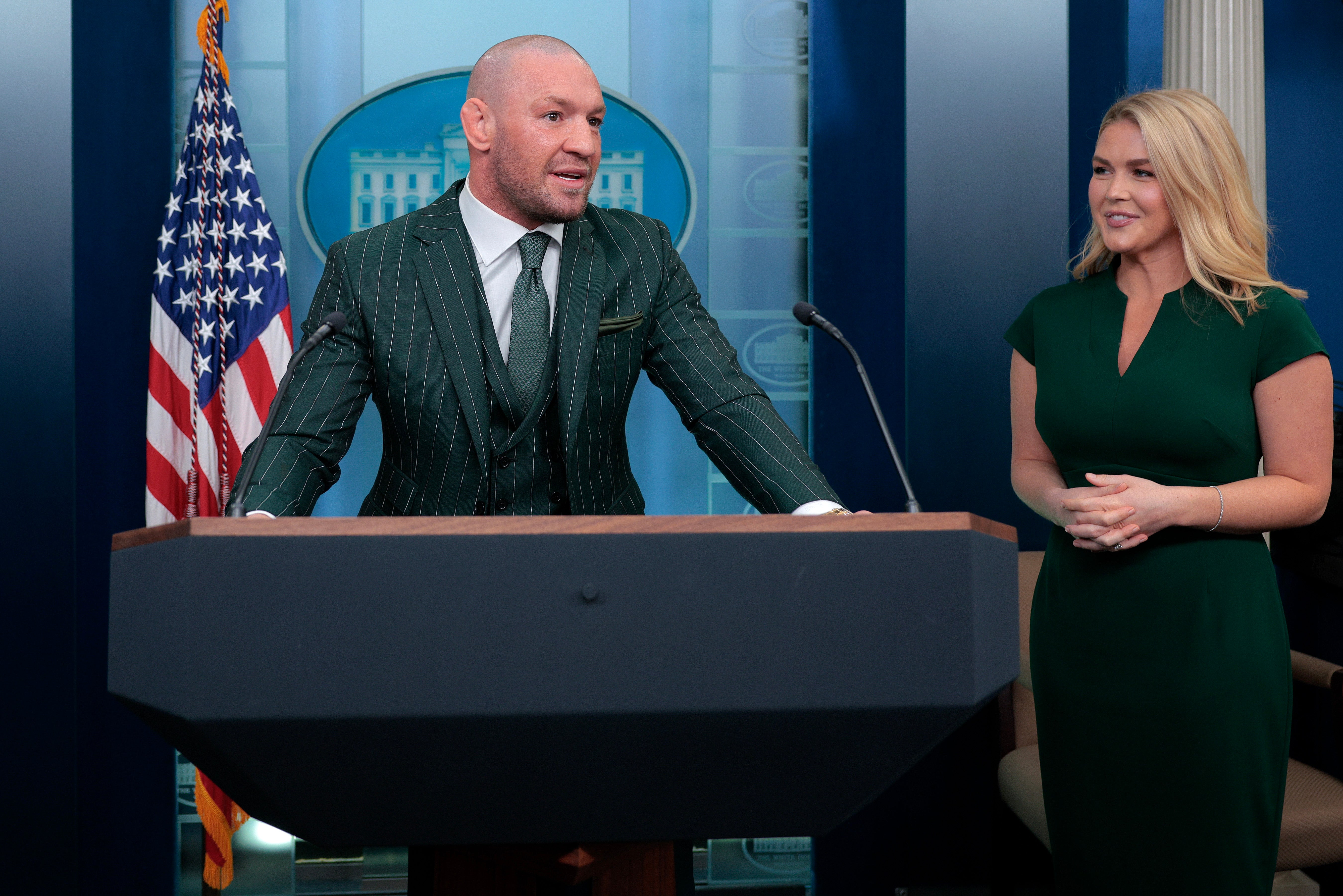 Conor McGregor speaking at the White House in 2025 (Getty)