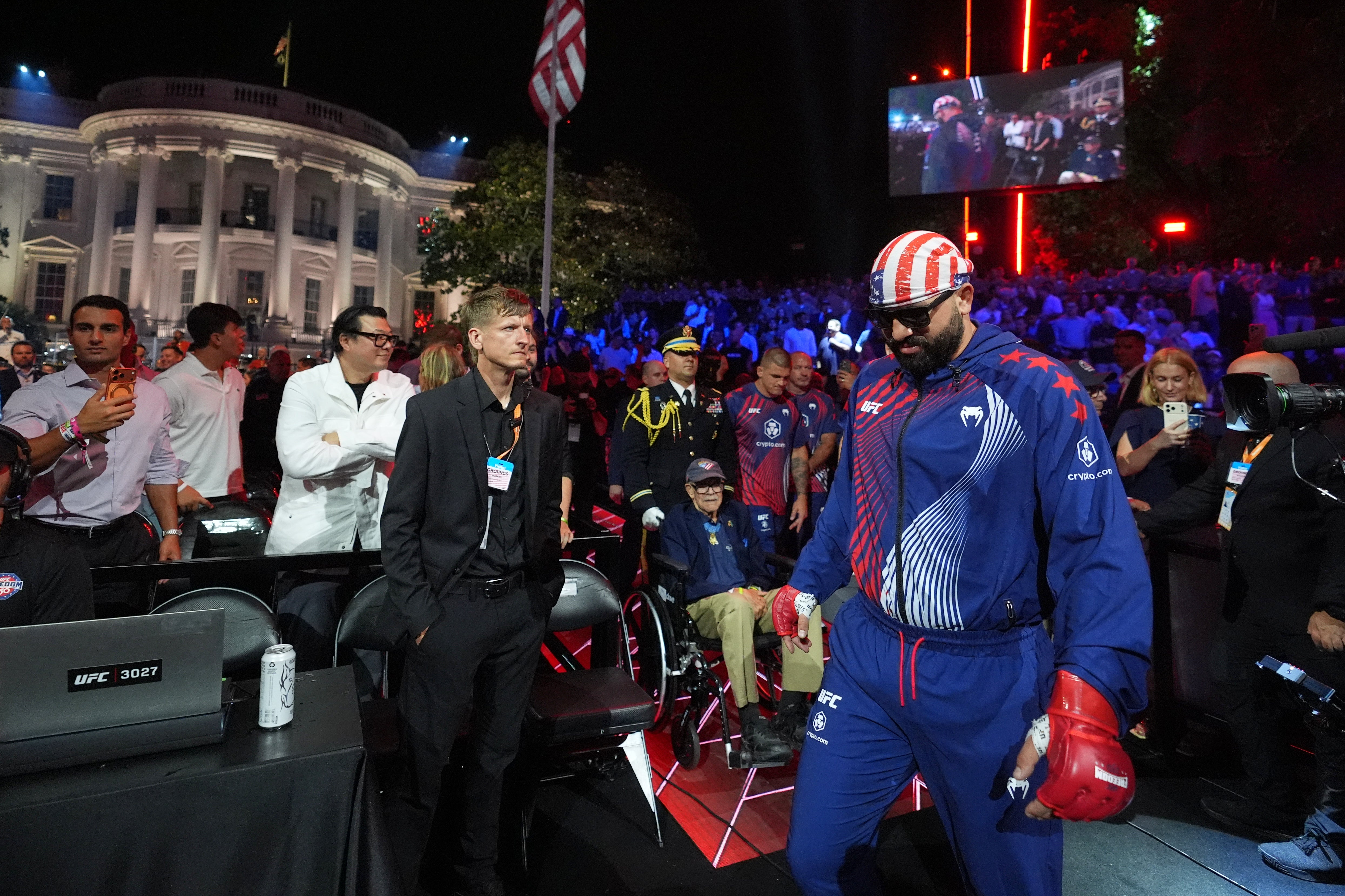 Josh Hokit making his ring walk (AP)