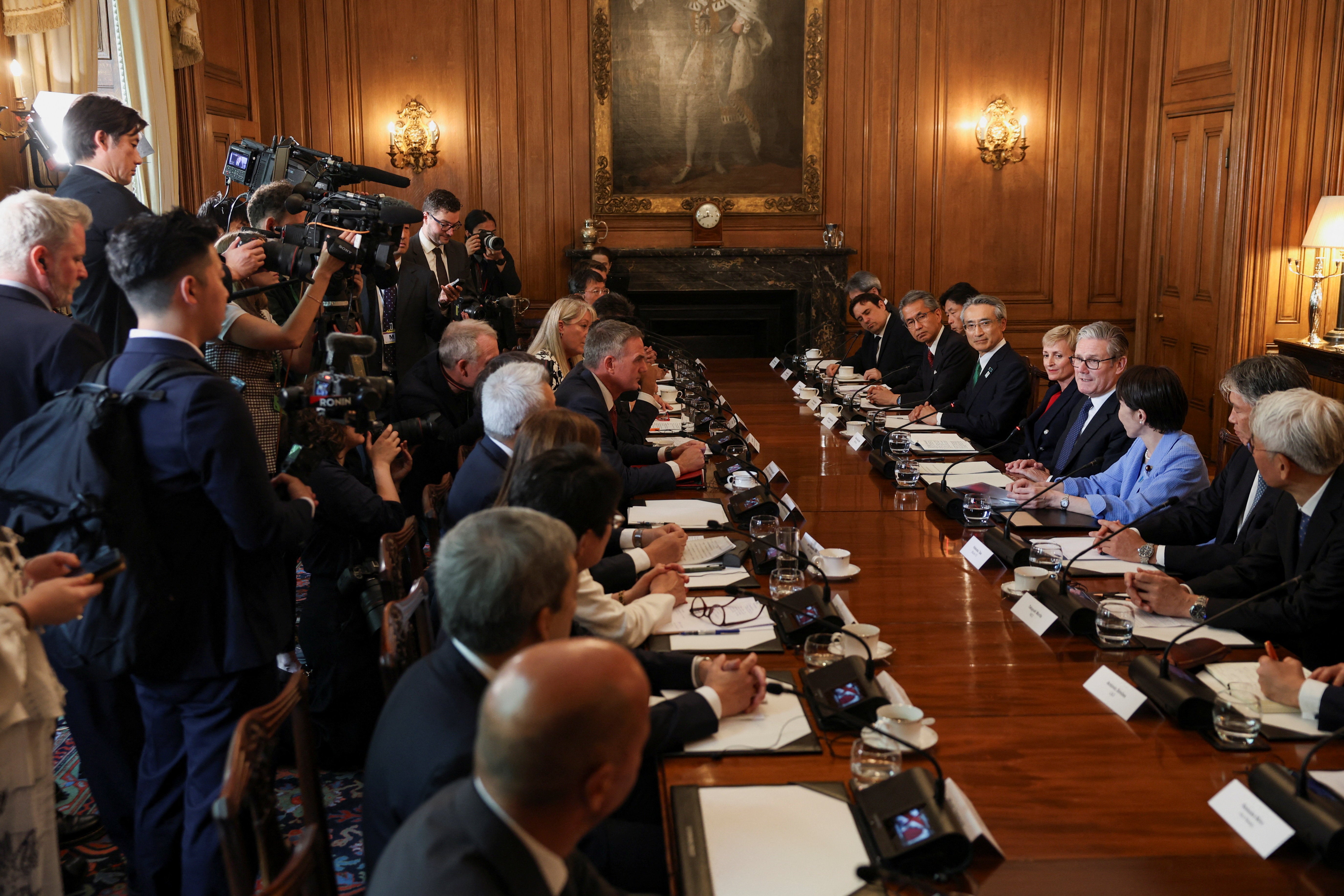 Britain's prime minister Keir Starmer and Japan's prime minister Sanae Takaichi met ahead of G7 summit