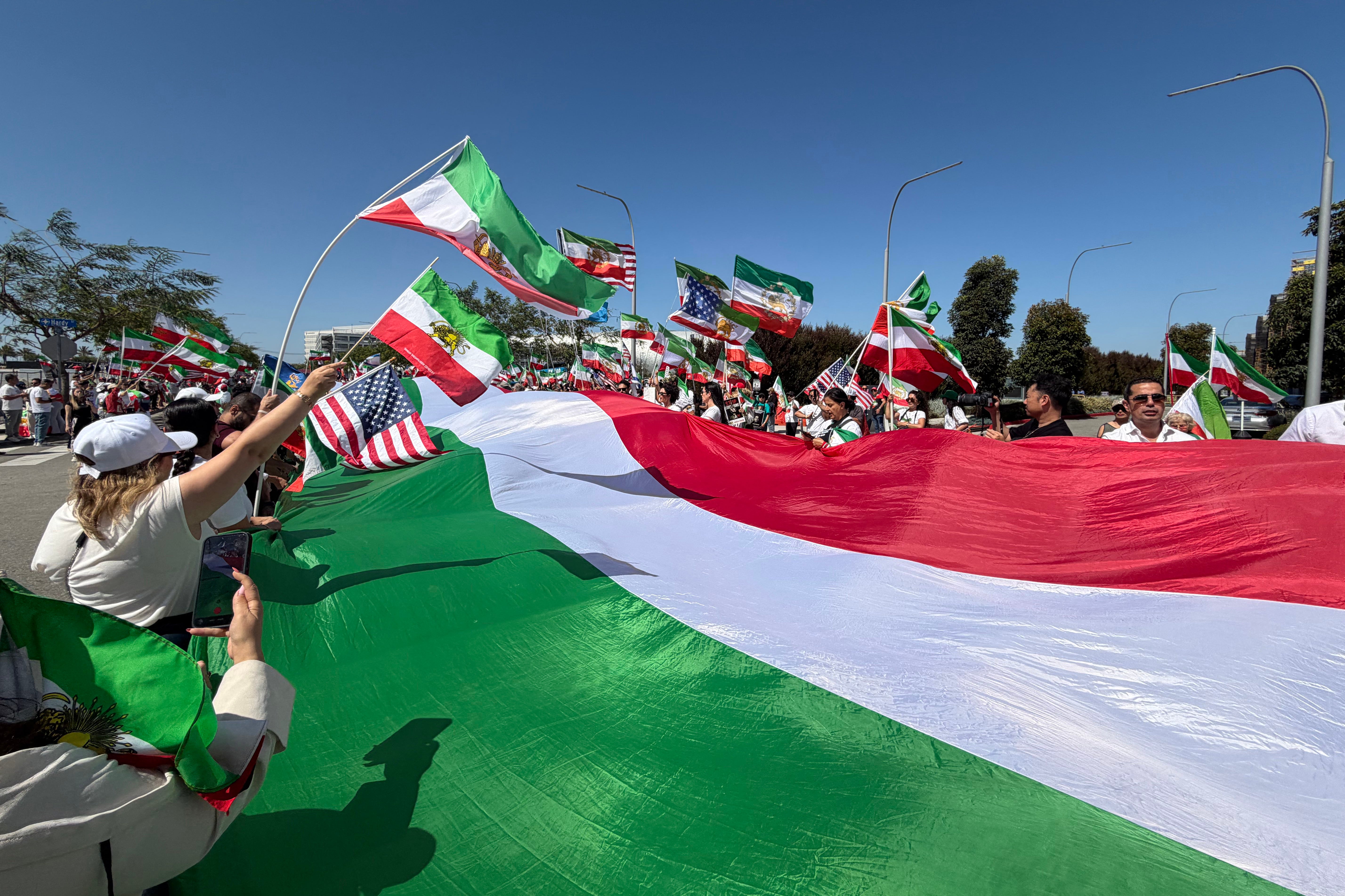 Protests took place against the Iranian regime in California on Sunday