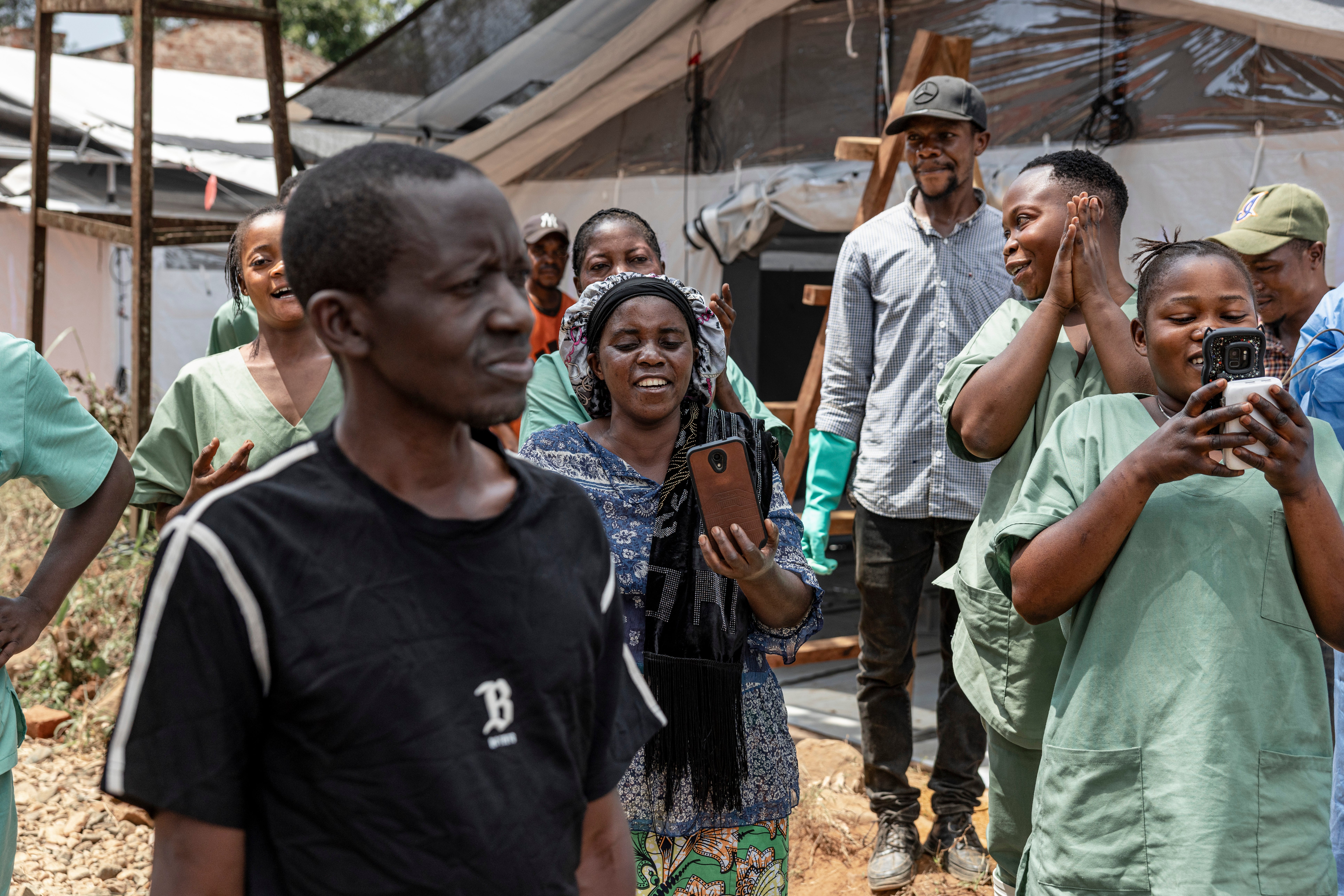 Ebola survivor Daniel Kitambala poses for a portrait outside the Médecins Sans Frontières (MSF) Ebola treatment facility on June 12, 2026 in Mongbwalu, Democratic Republic of Congo