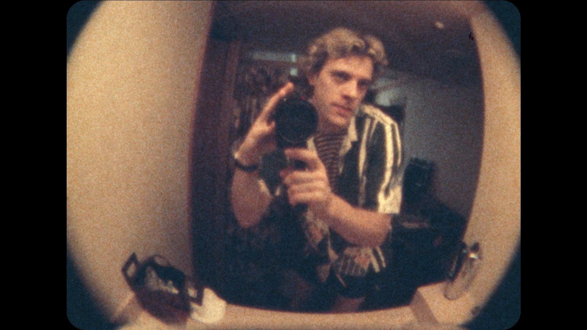 Copeland in a shot he filmed while on tour with The Police in the late Seventies