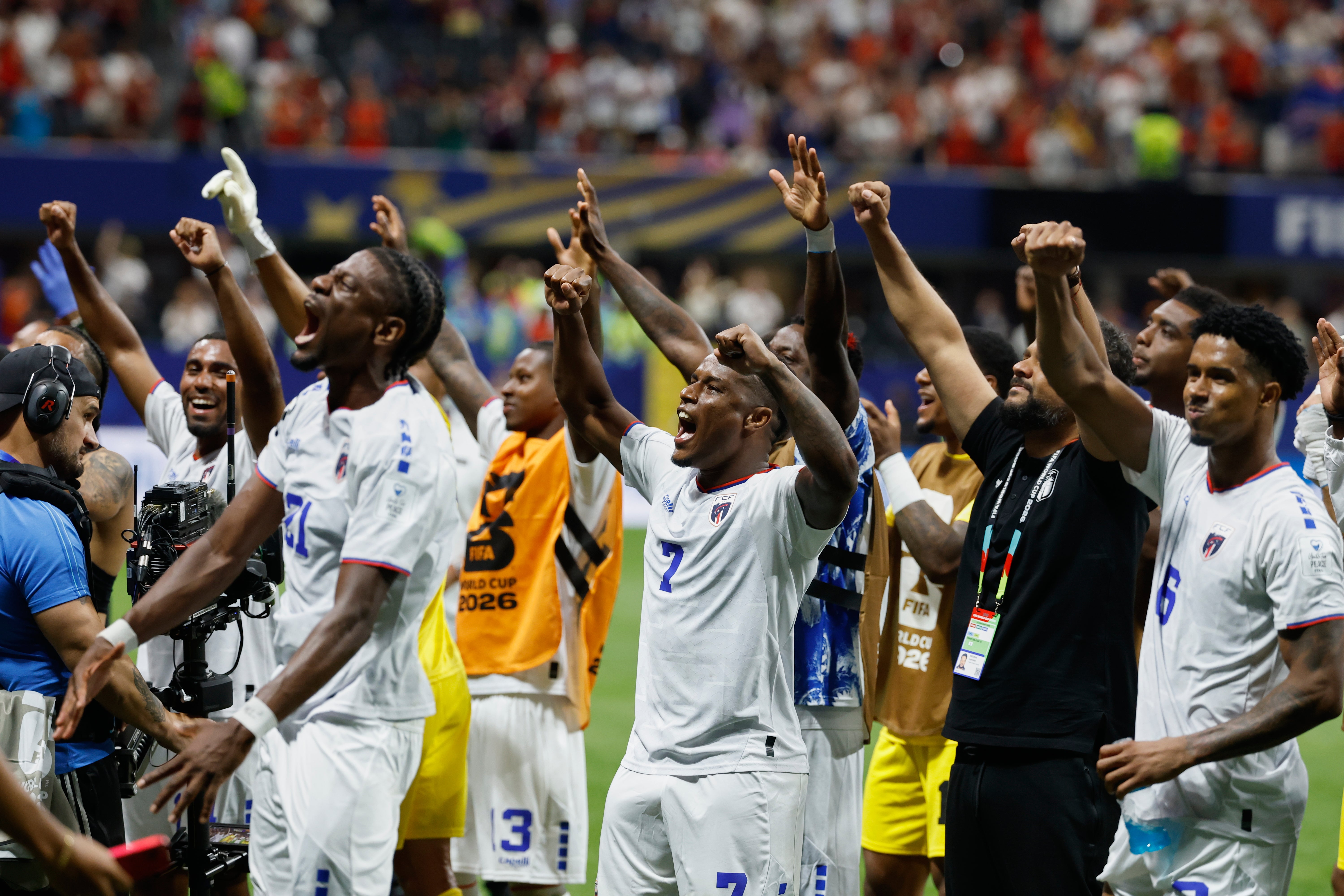 Cape Verde celebrated their 0-0 draw against European champions Spain (AP)