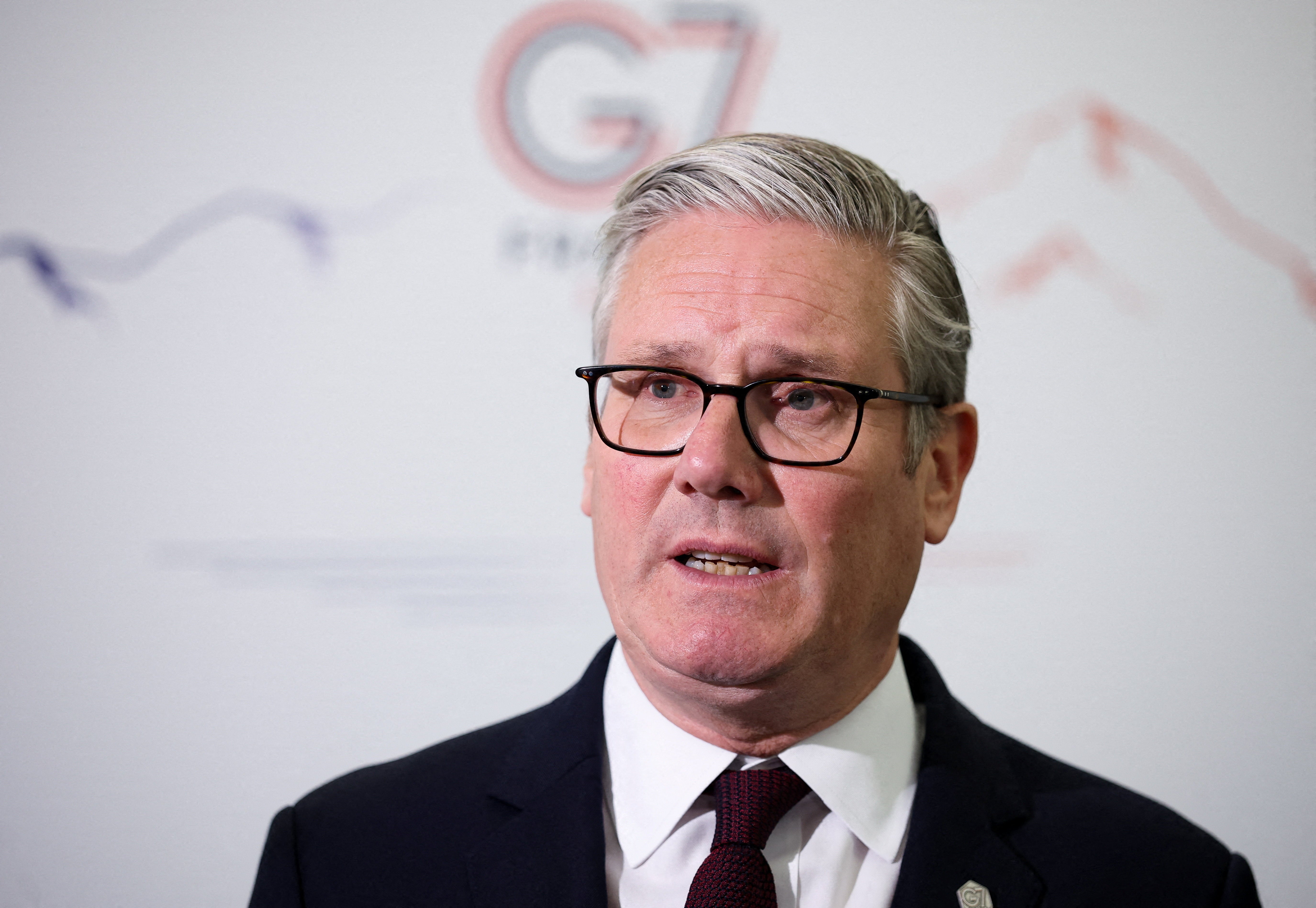 Speaking at the G7 summit in France, Sir Keir said he would ‘carry on with what I was elected to do’ (AFP/Getty)