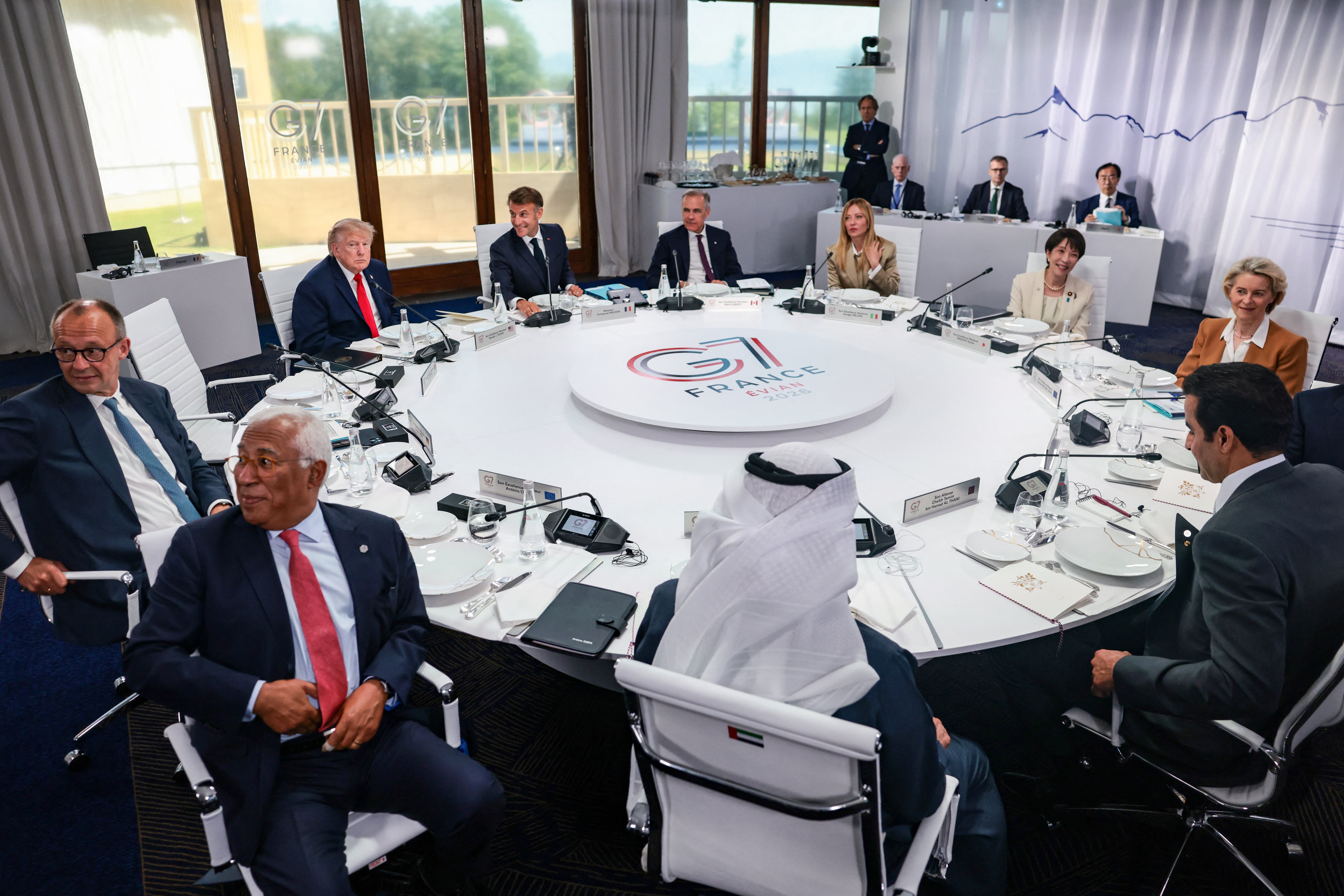 Trump is currently meeting world leaders at the G7 summit in France (AFP/Getty)
